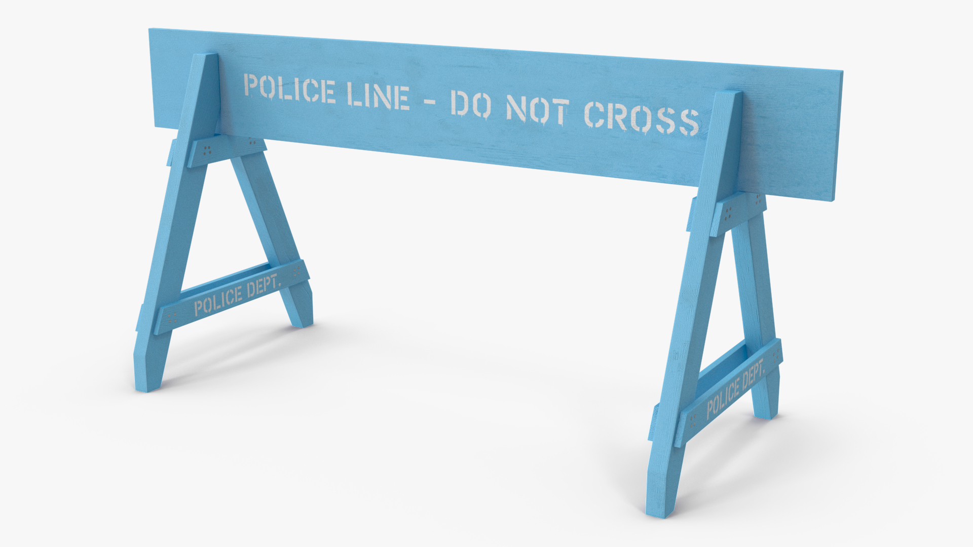 3D Police Wooden Traffic Barricade