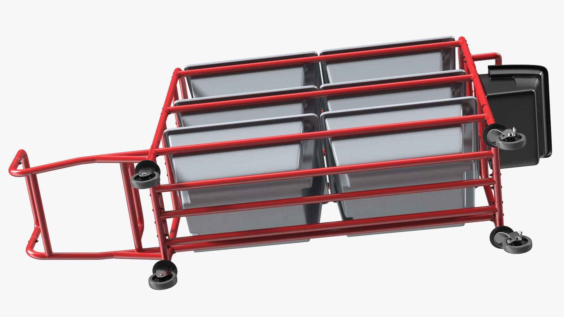 3D Tote Picking Cart with Angled Shelves Rubbermaid model