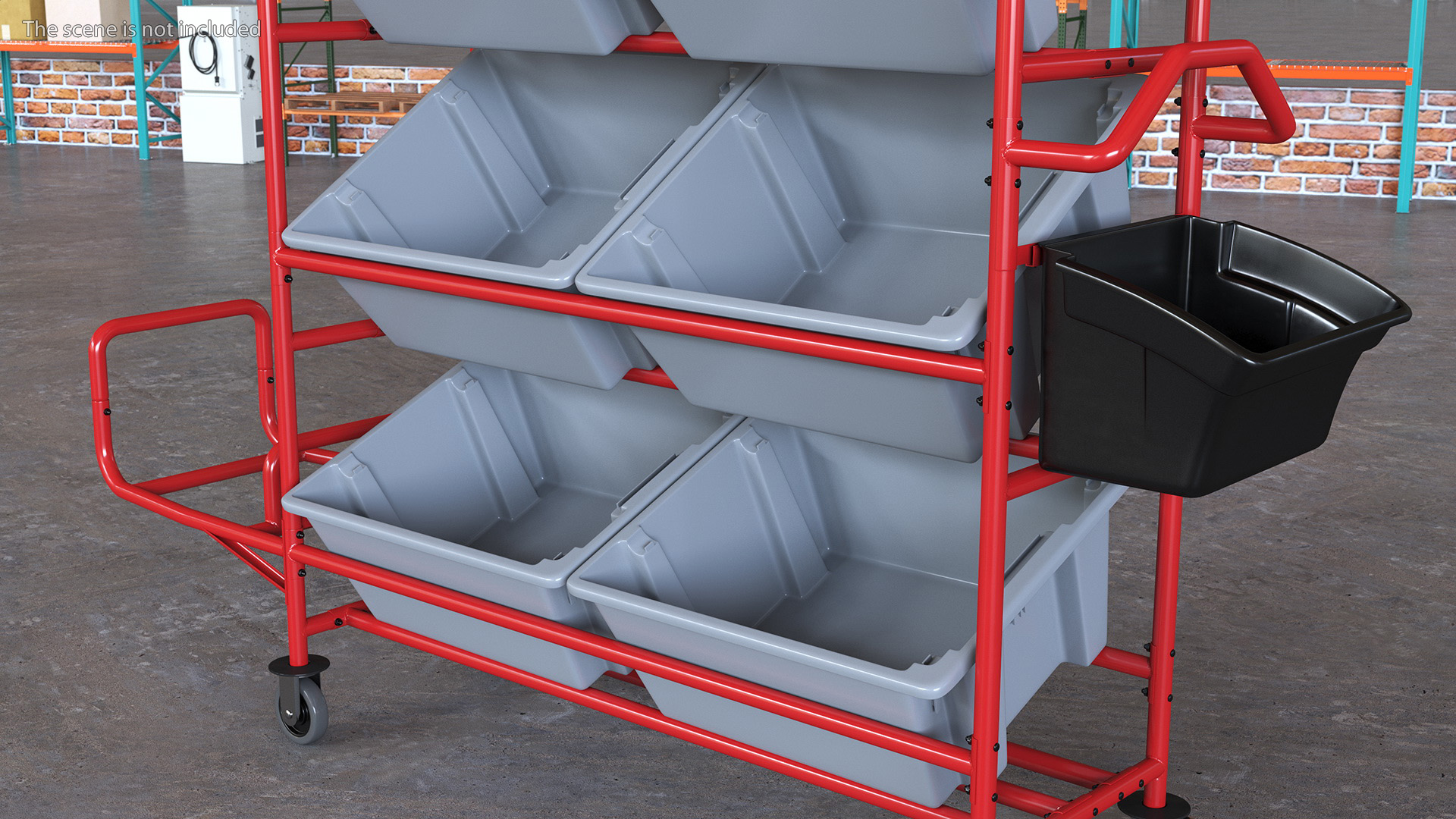 3D Tote Picking Cart with Angled Shelves Rubbermaid model