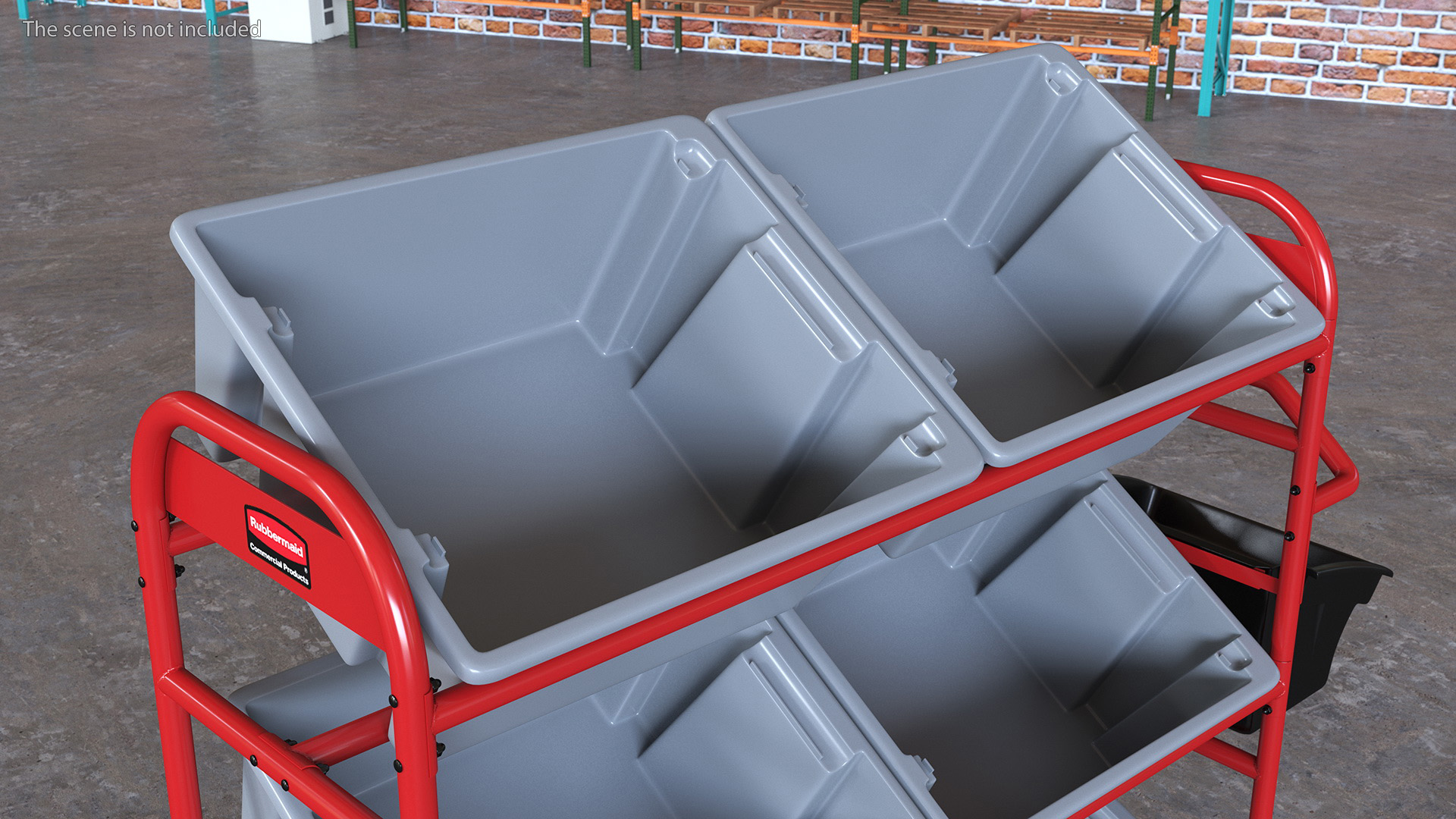 3D Tote Picking Cart with Angled Shelves Rubbermaid model