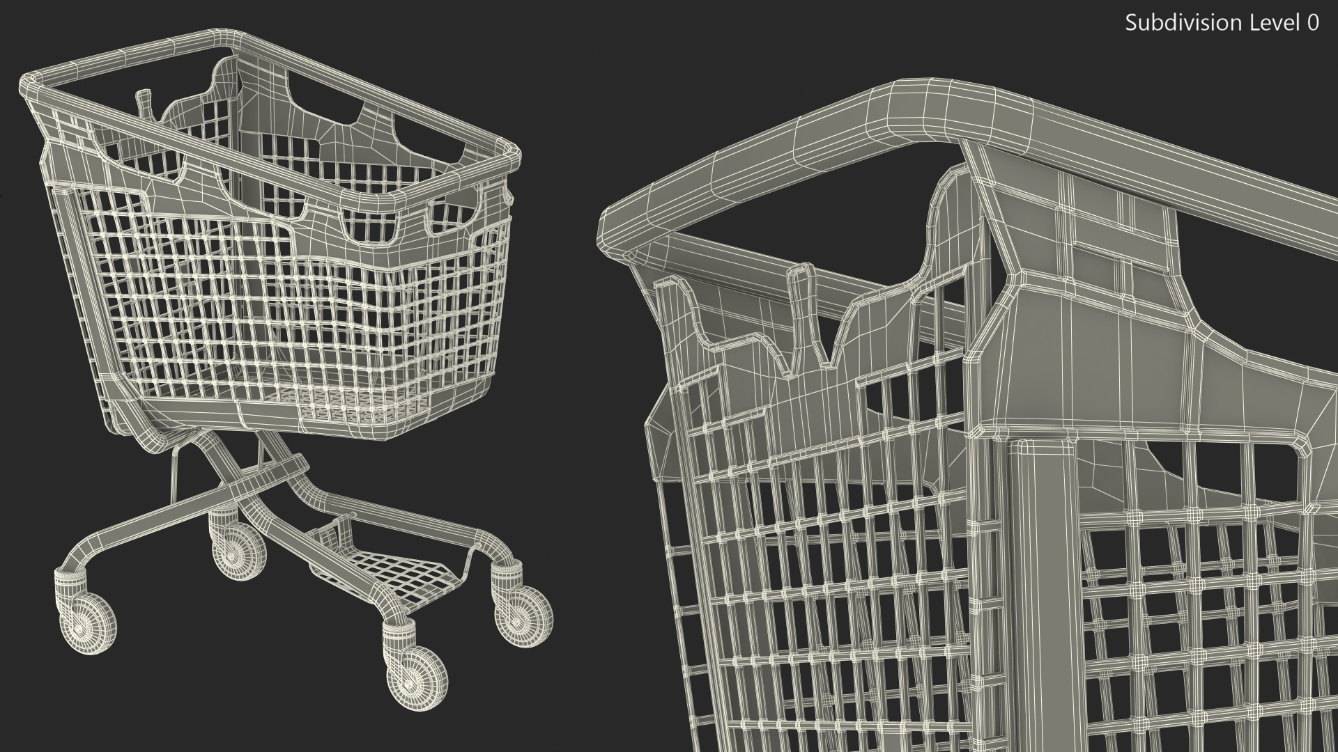 3D Araven Plastic Shopping Trolley LOOP 170L