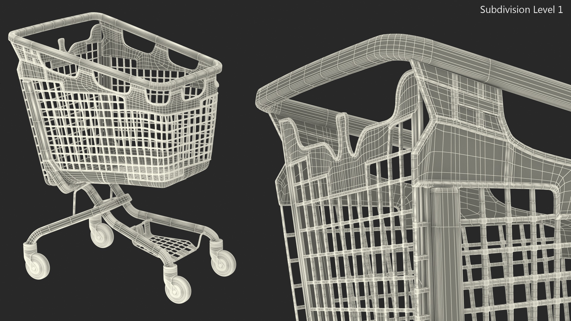 3D Araven Plastic Shopping Trolley LOOP 170L