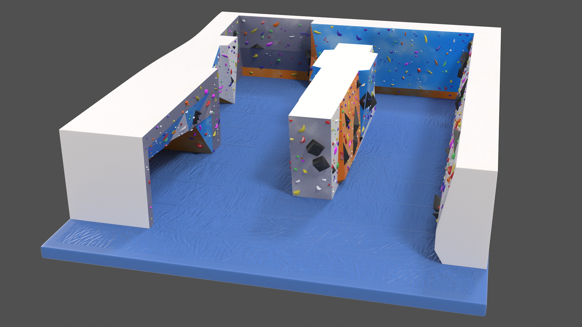 Climbing Bouldering Wall Sports Complex 3D model