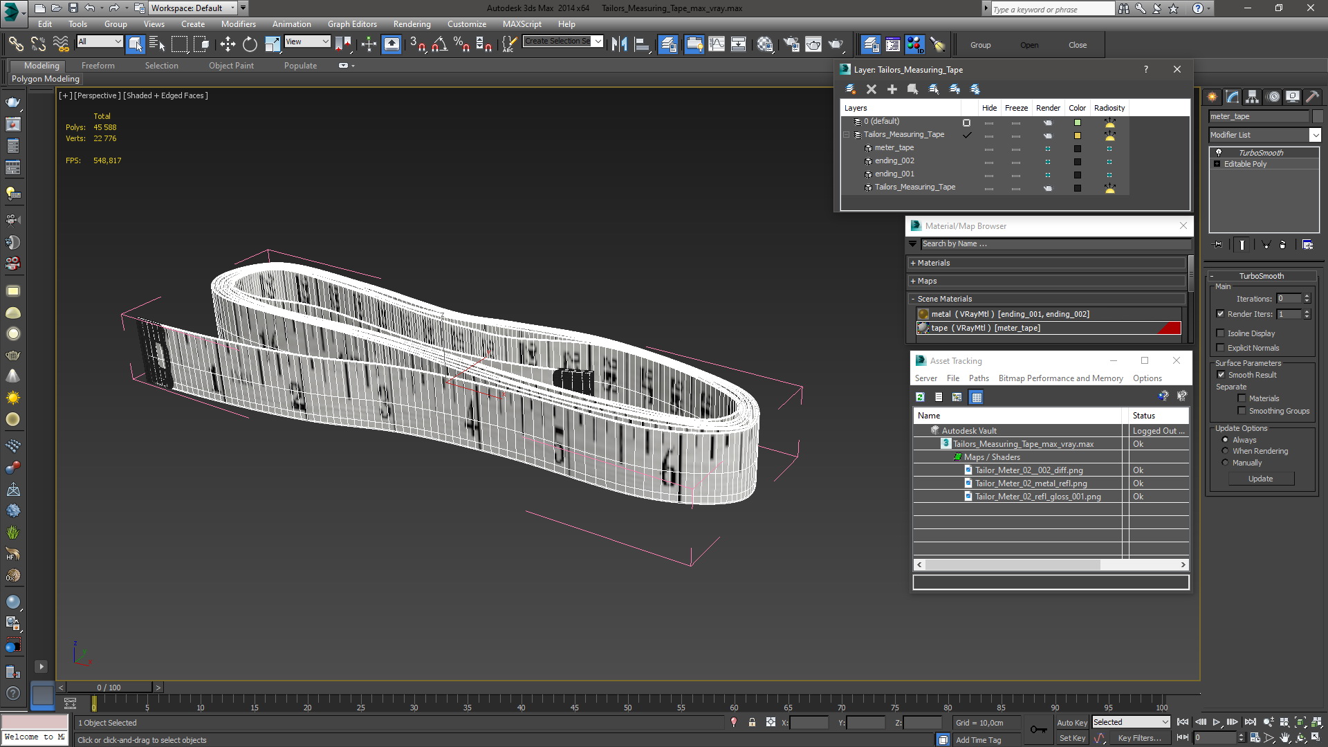 Tailors Measuring Tape 3D