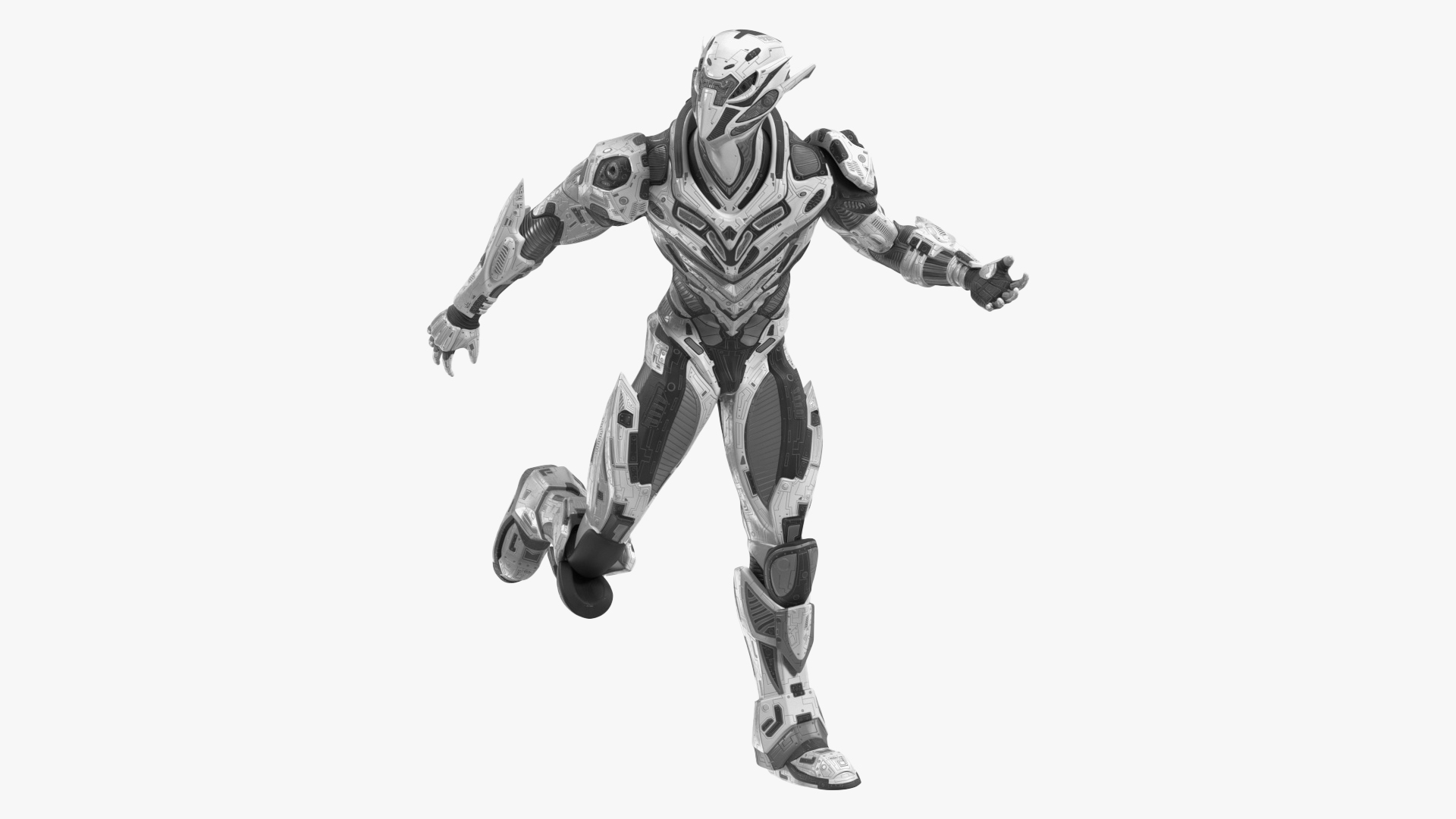 3D model Sci-Fi Combat Robot Character Rigged for Maya