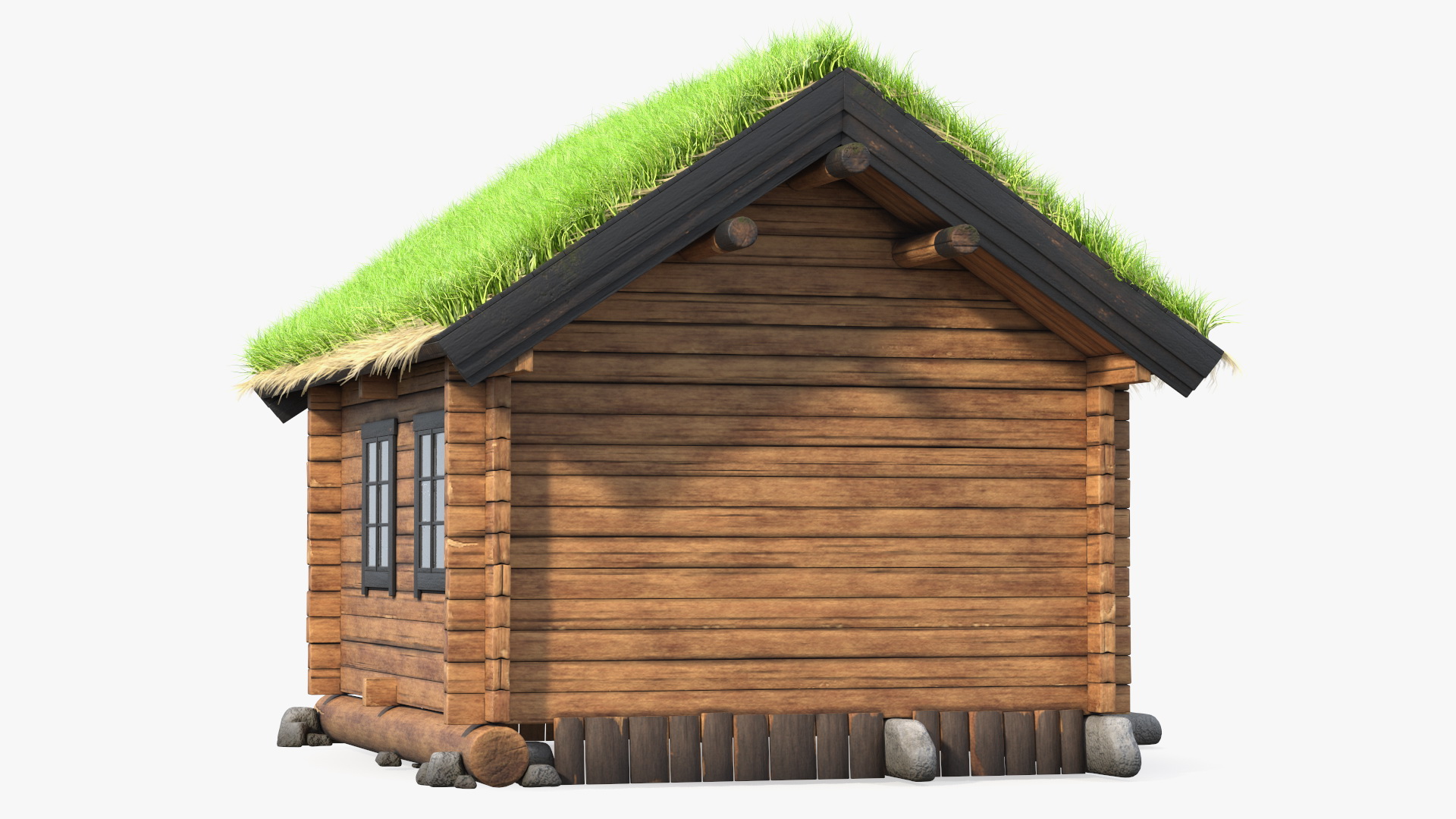 Wooden Hunting Lodge Fur 3D model