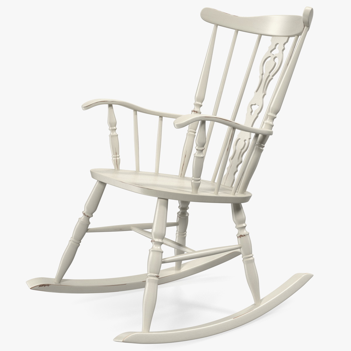 3D Antique Wooden Rocking Chair model