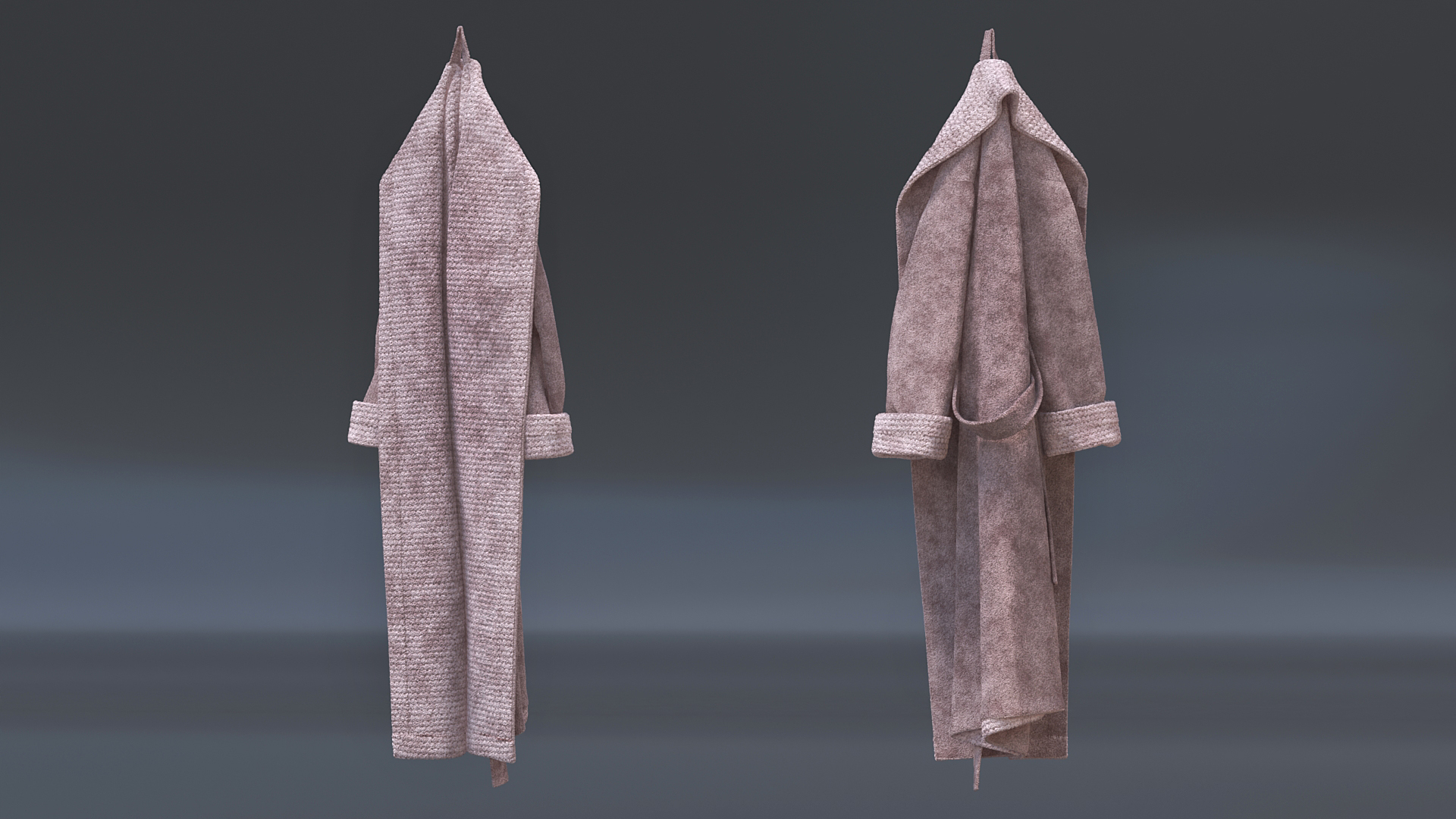 3D Hooked Bathrobe Brown