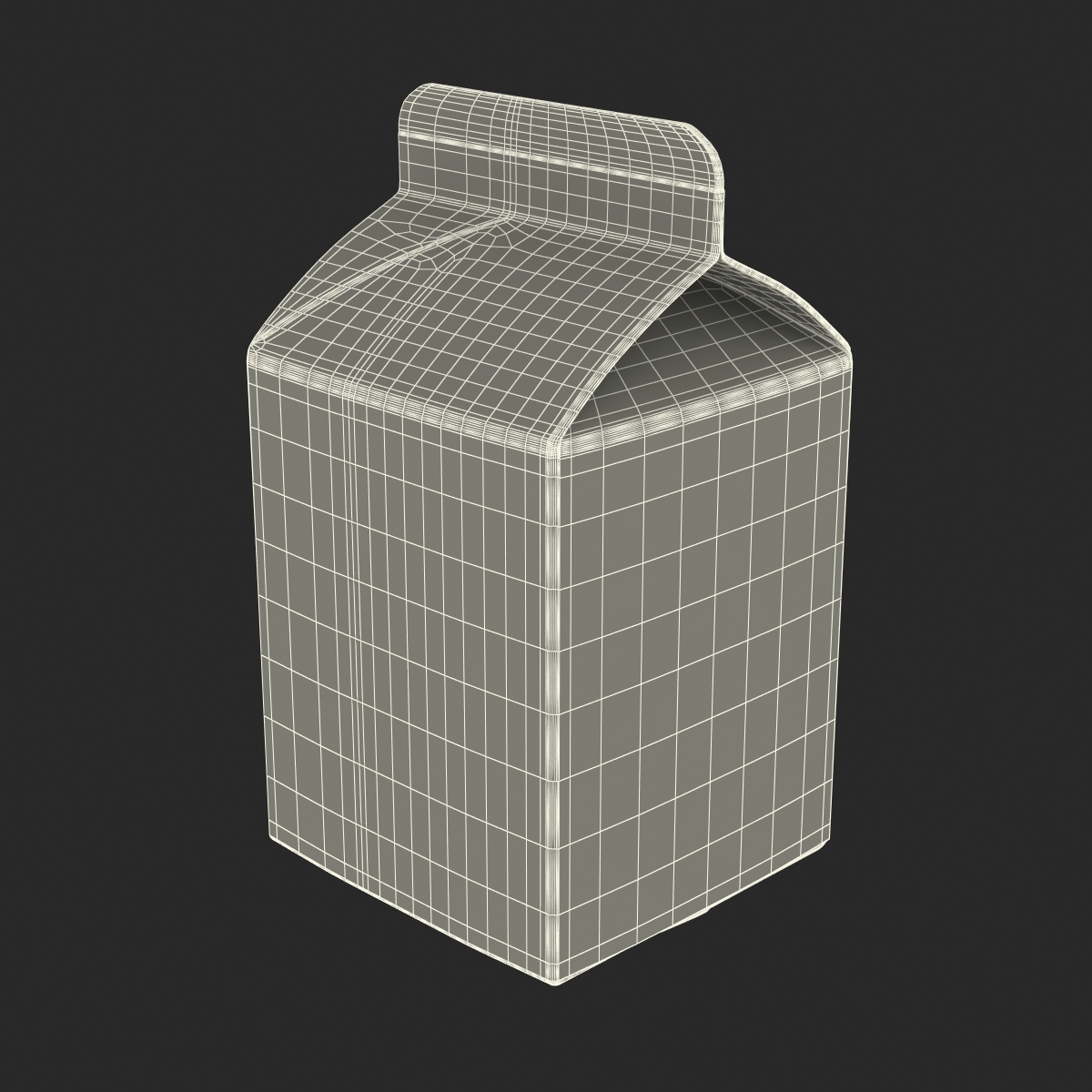 3D Pint Milk Carton Generic Template model