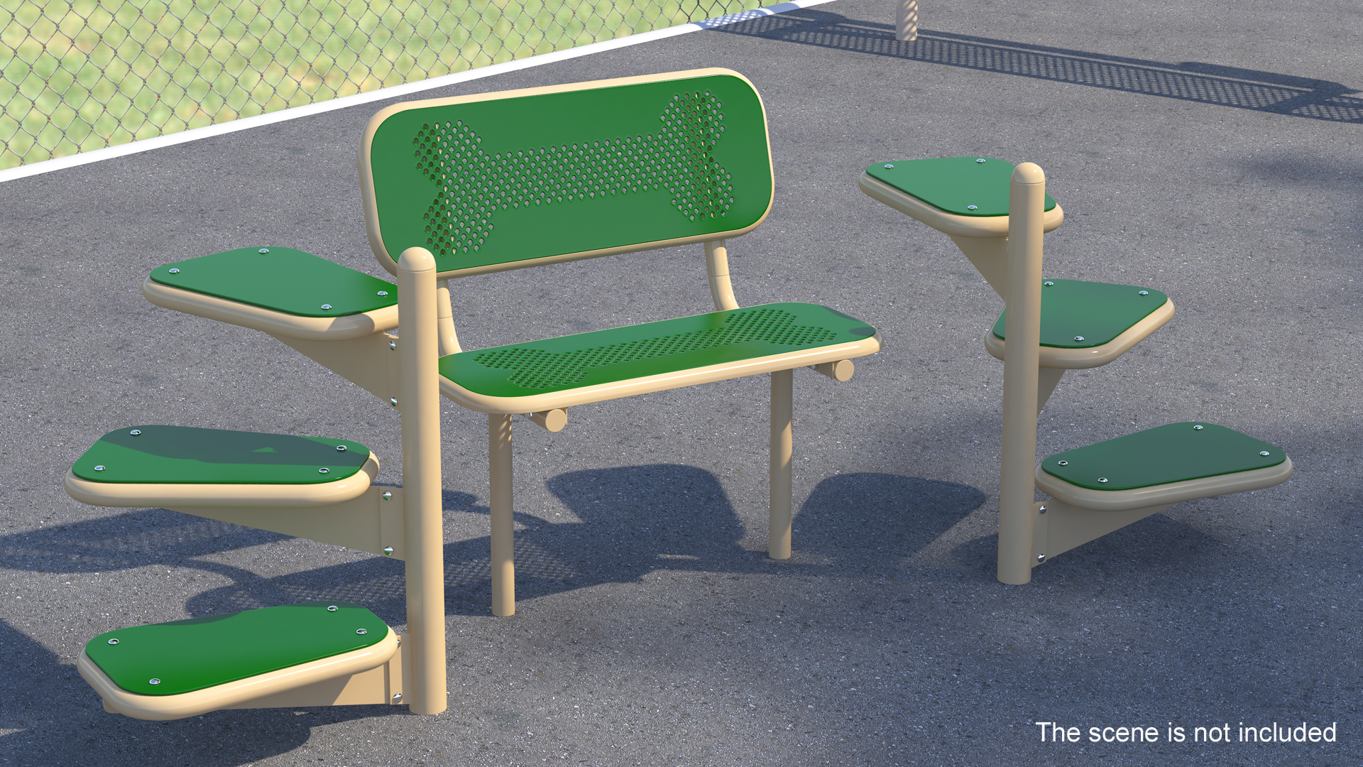 Dog Park Pal Bench Green 3D model