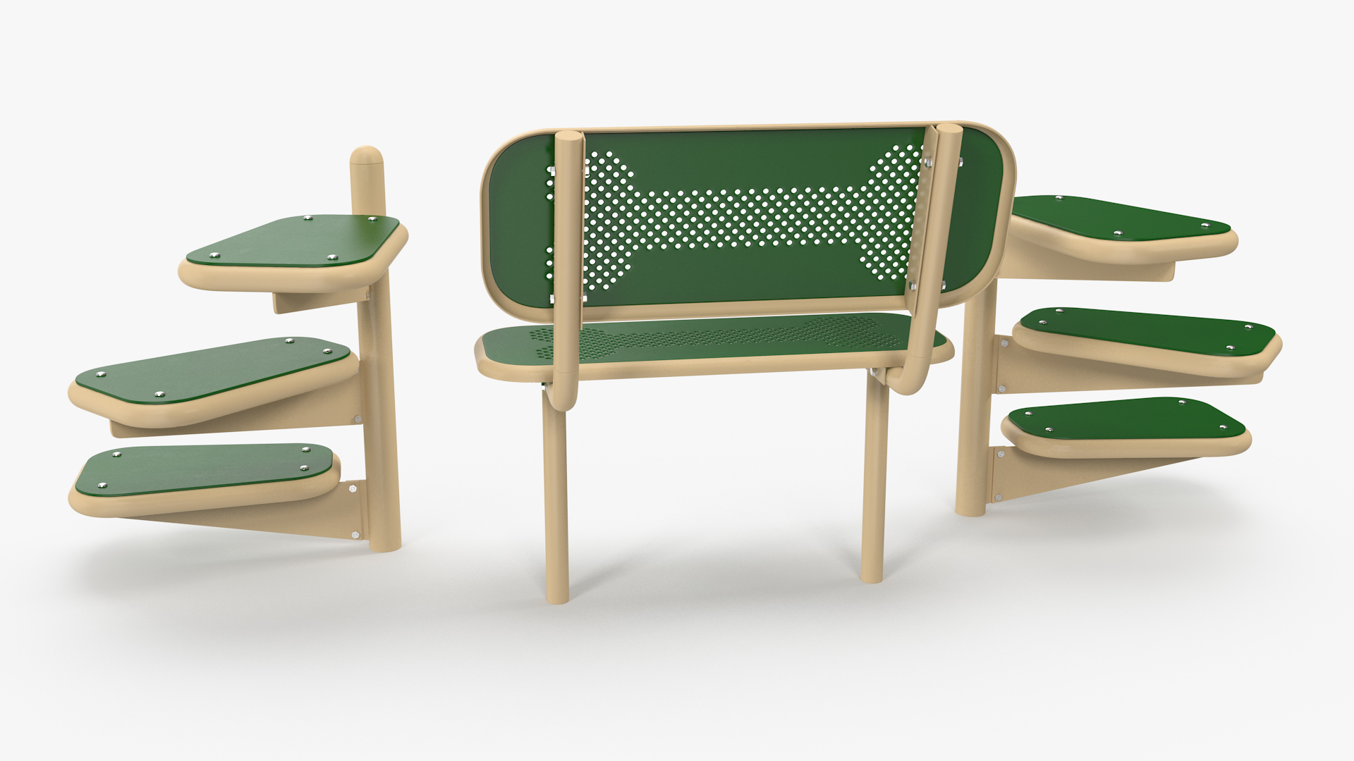 Dog Park Pal Bench Green 3D model