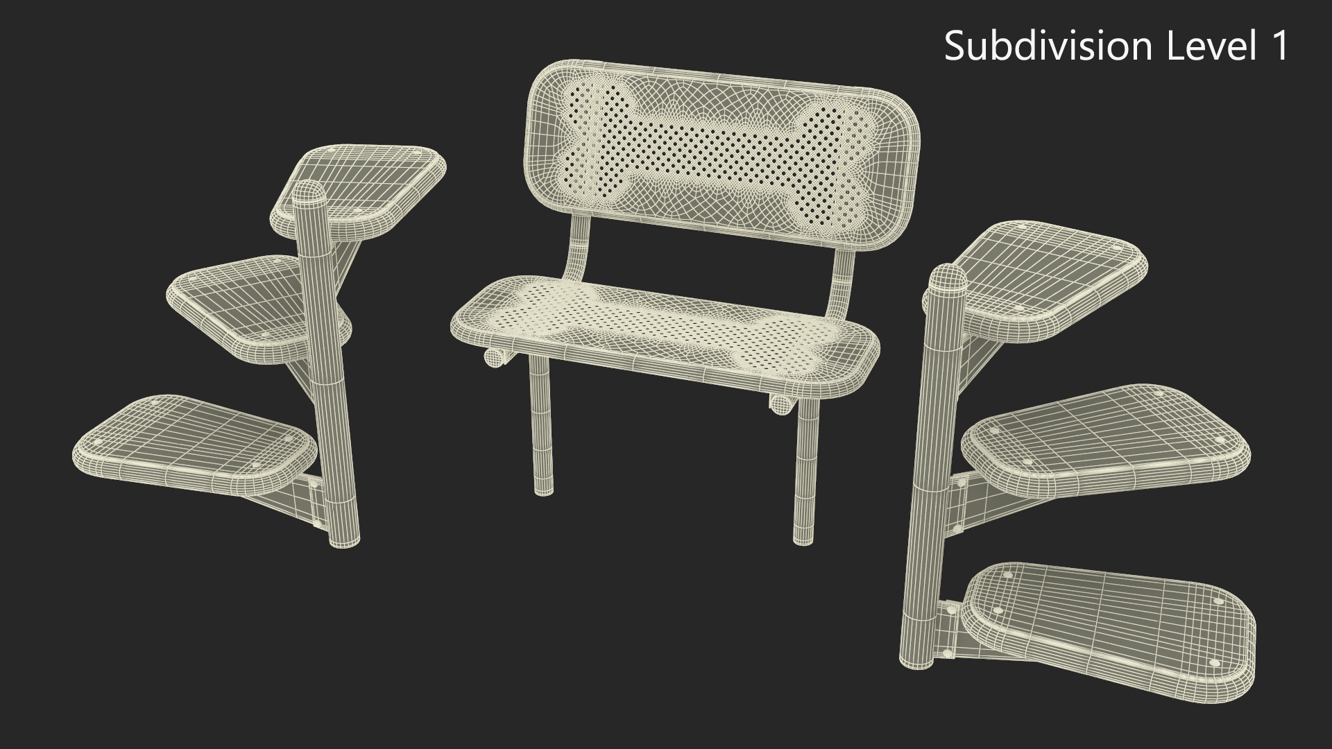 Dog Park Pal Bench Green 3D model