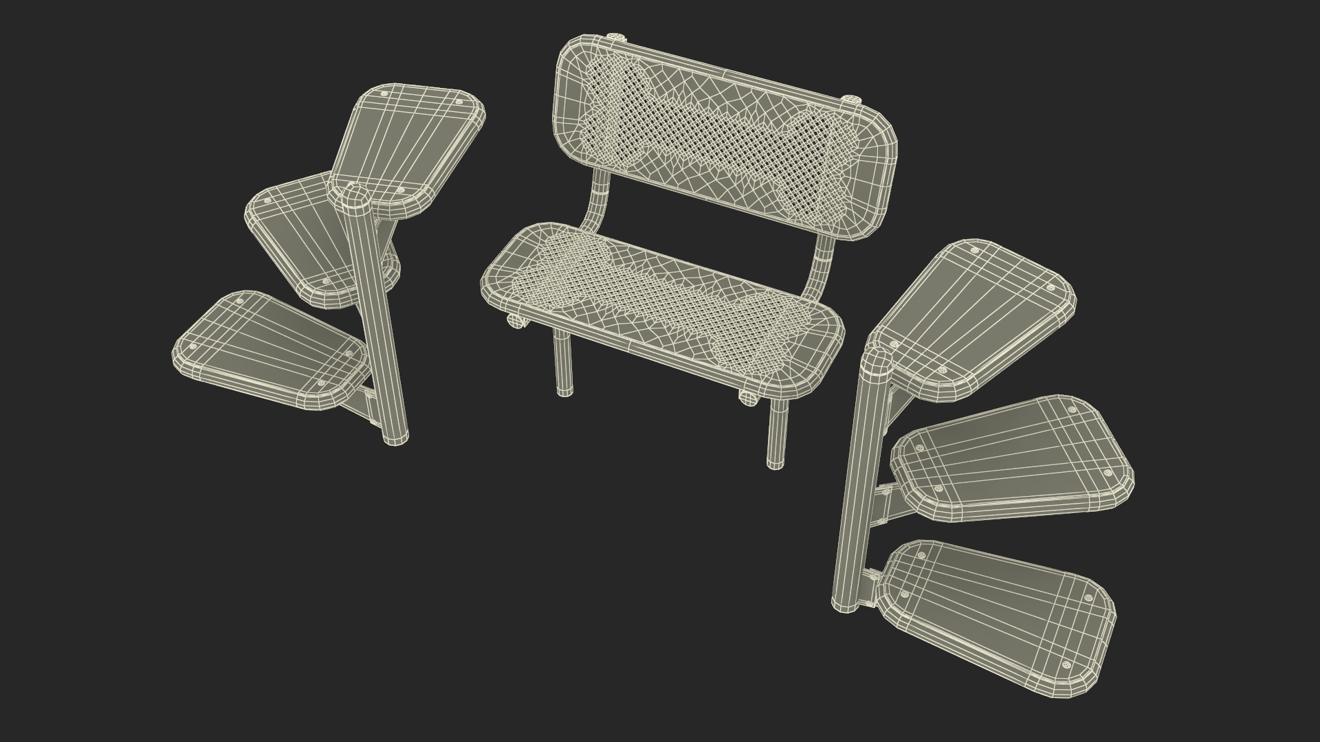 Dog Park Pal Bench Green 3D model