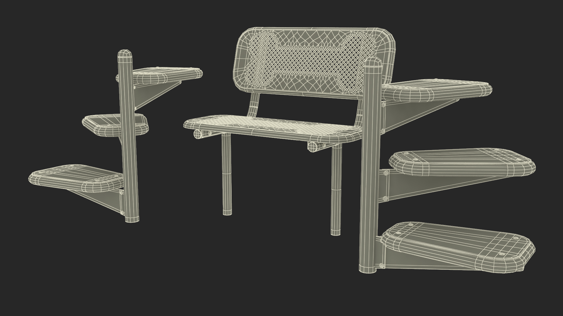 Dog Park Pal Bench Green 3D model