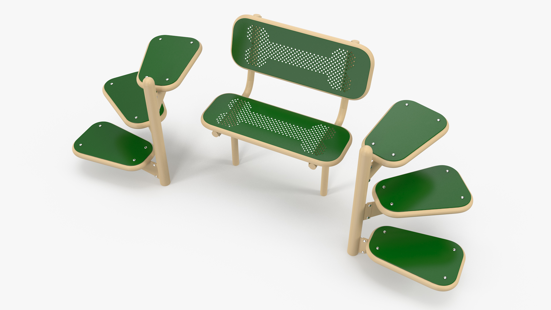 Dog Park Pal Bench Green 3D model