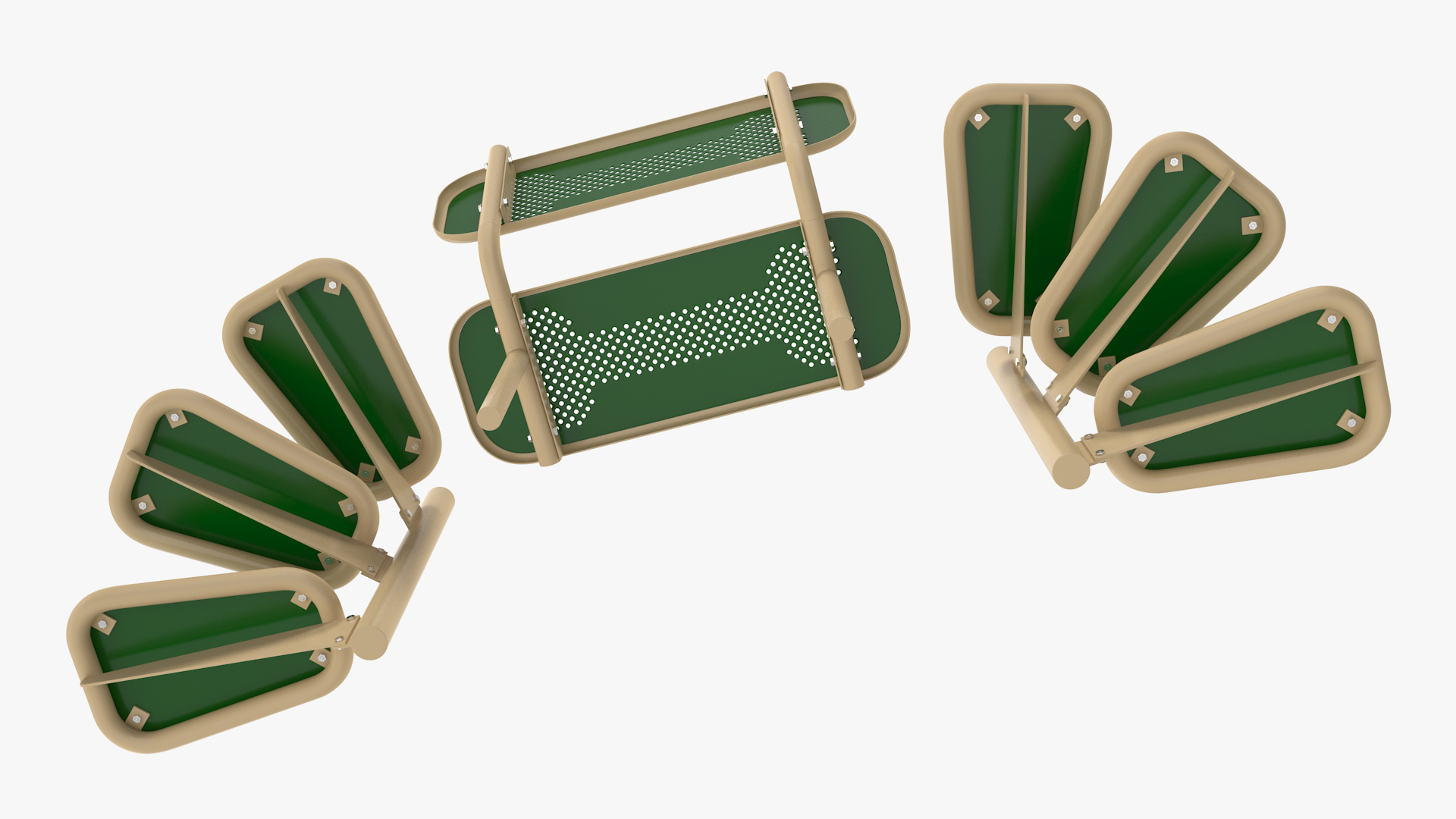 Dog Park Pal Bench Green 3D model