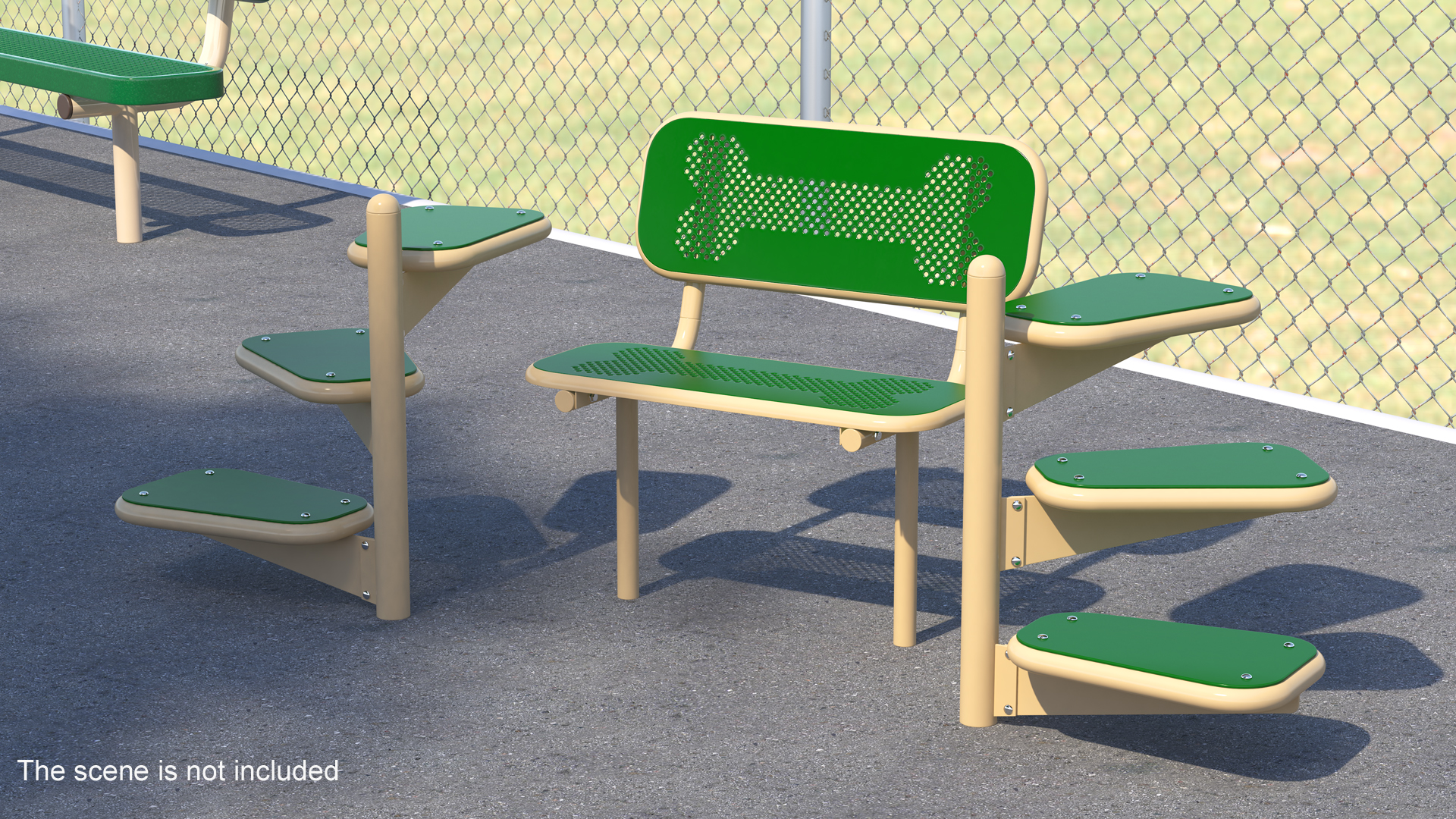 Dog Park Pal Bench Green 3D model