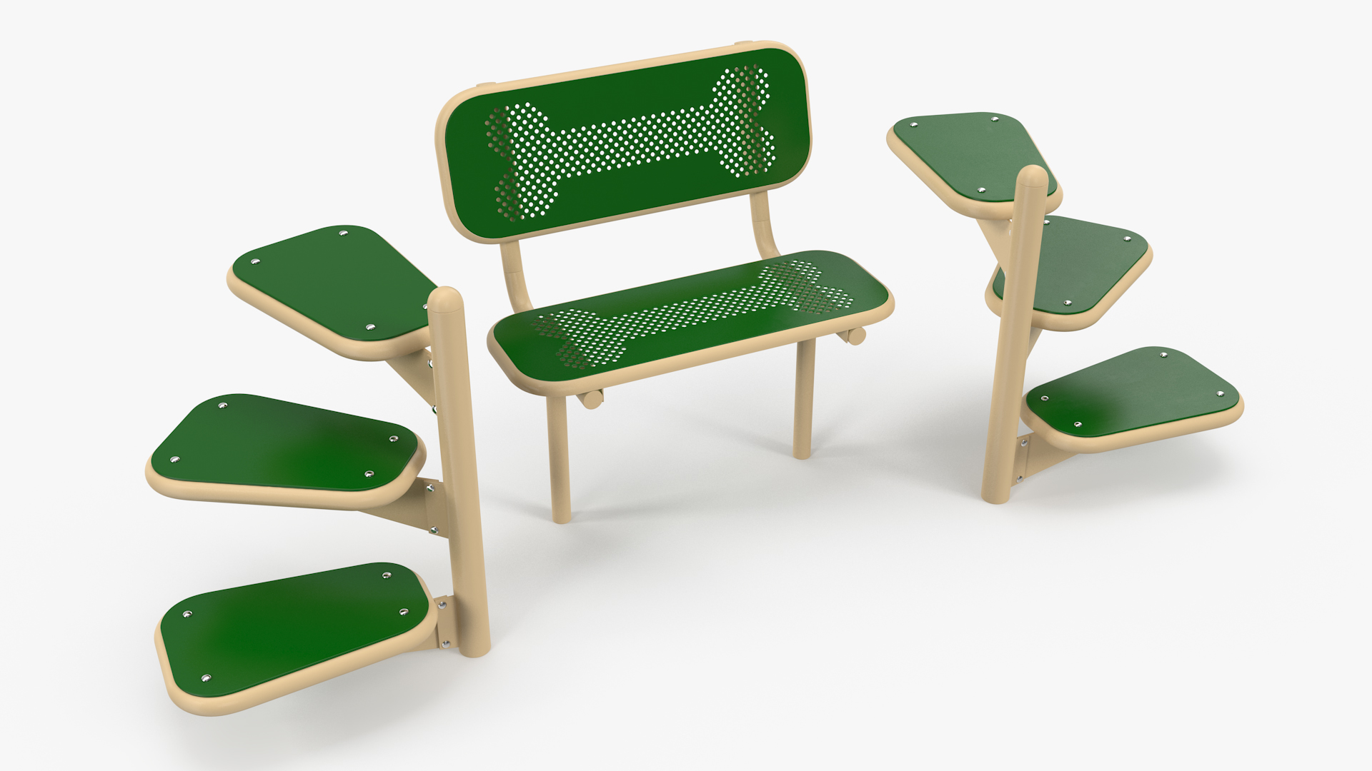 Dog Park Pal Bench Green 3D model