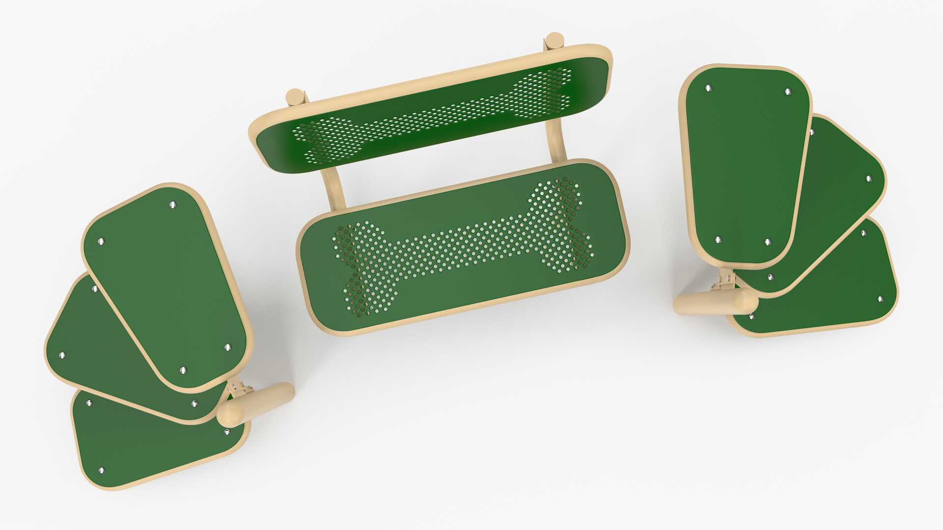 Dog Park Pal Bench Green 3D model