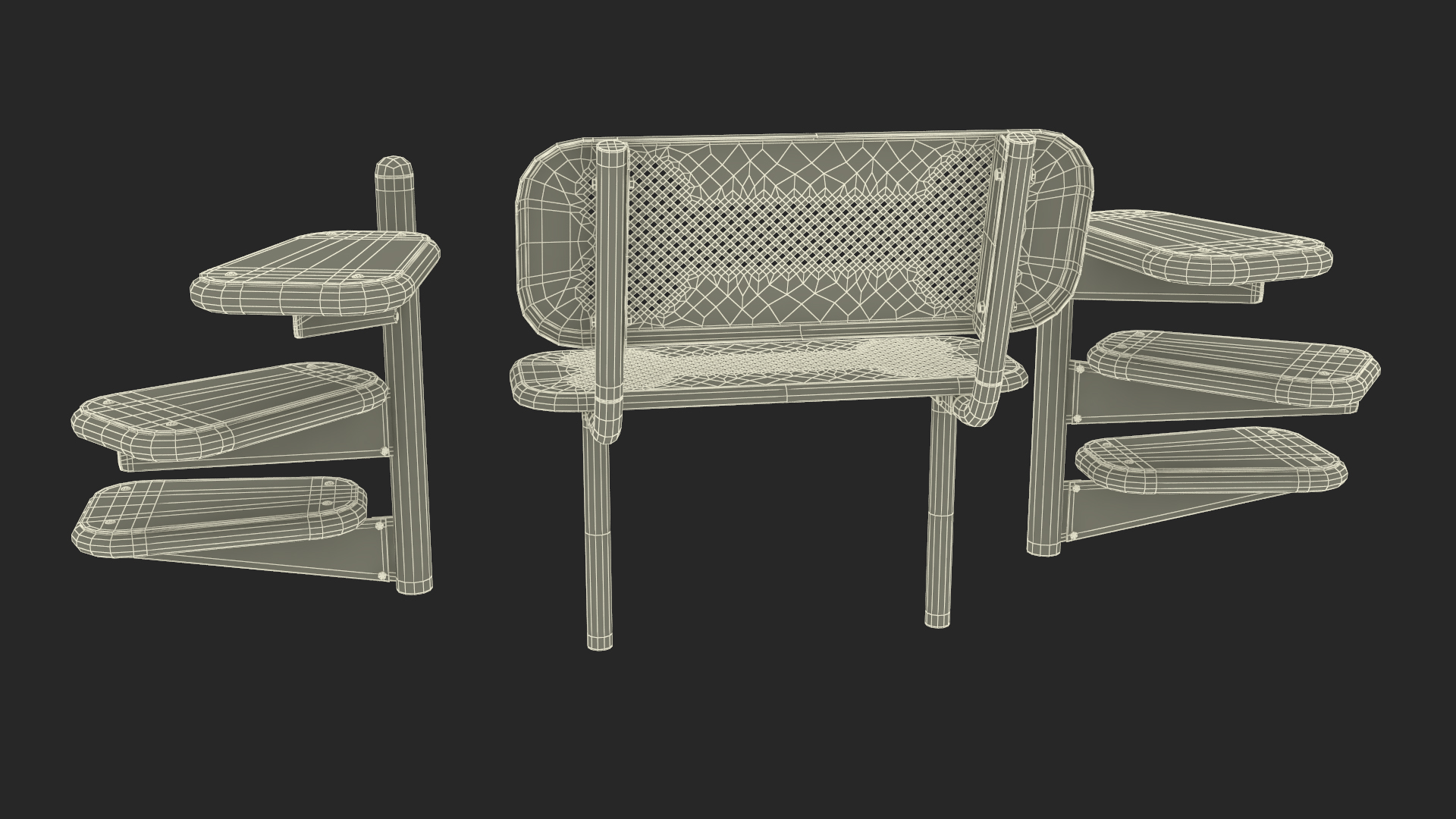 Dog Park Pal Bench Green 3D model