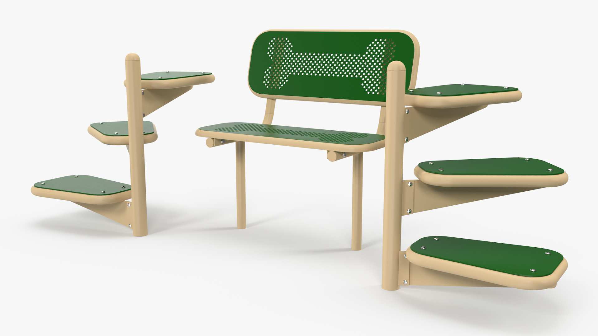 Dog Park Pal Bench Green 3D model