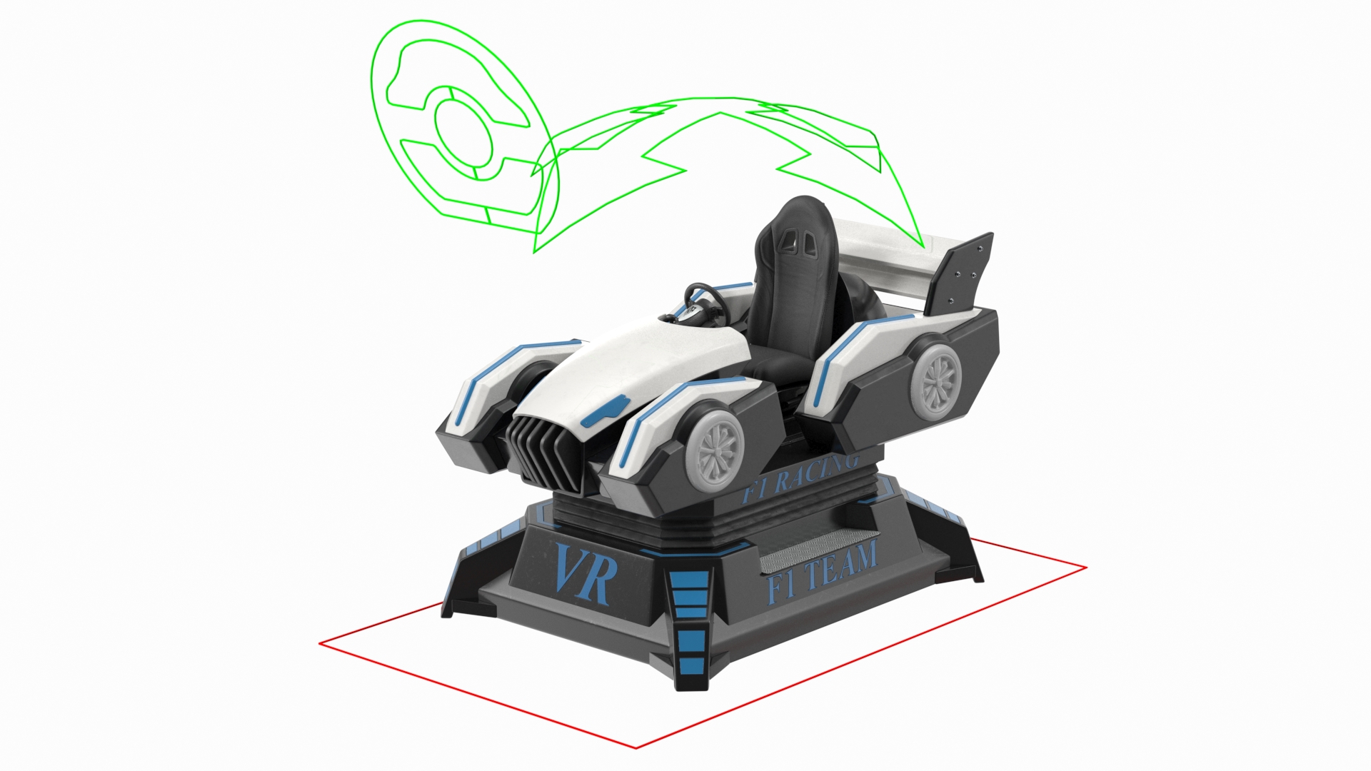 3D Virtual Reality Racing Game Off Rigged model