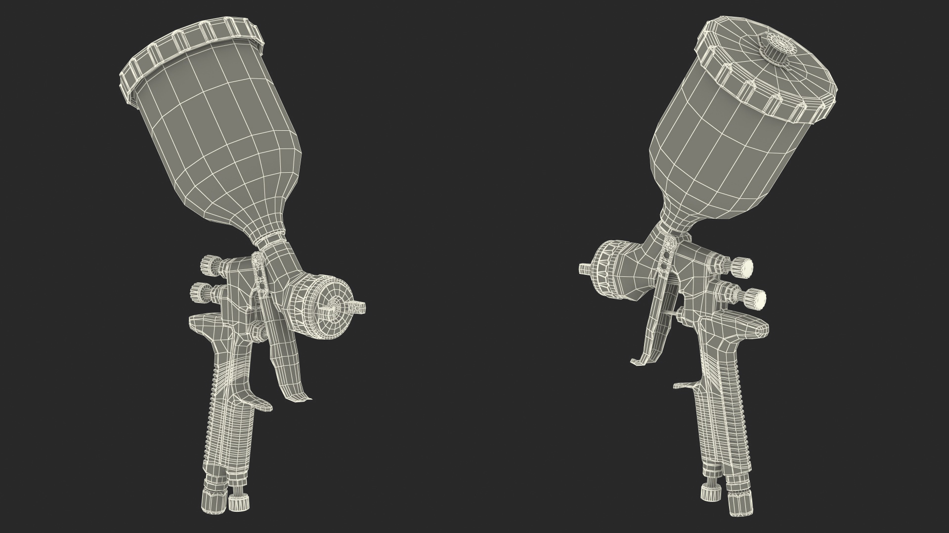 Gravity Feed Paint Gun 3D