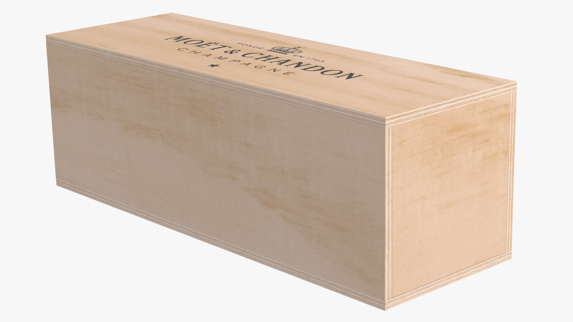 3D Wooden Champagne Box Moet and Chandon Brut Imperial