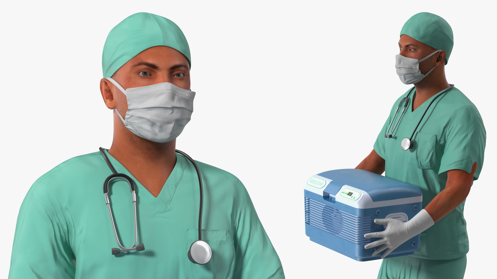 3D Medical Professional with Portable Medication Carrier model