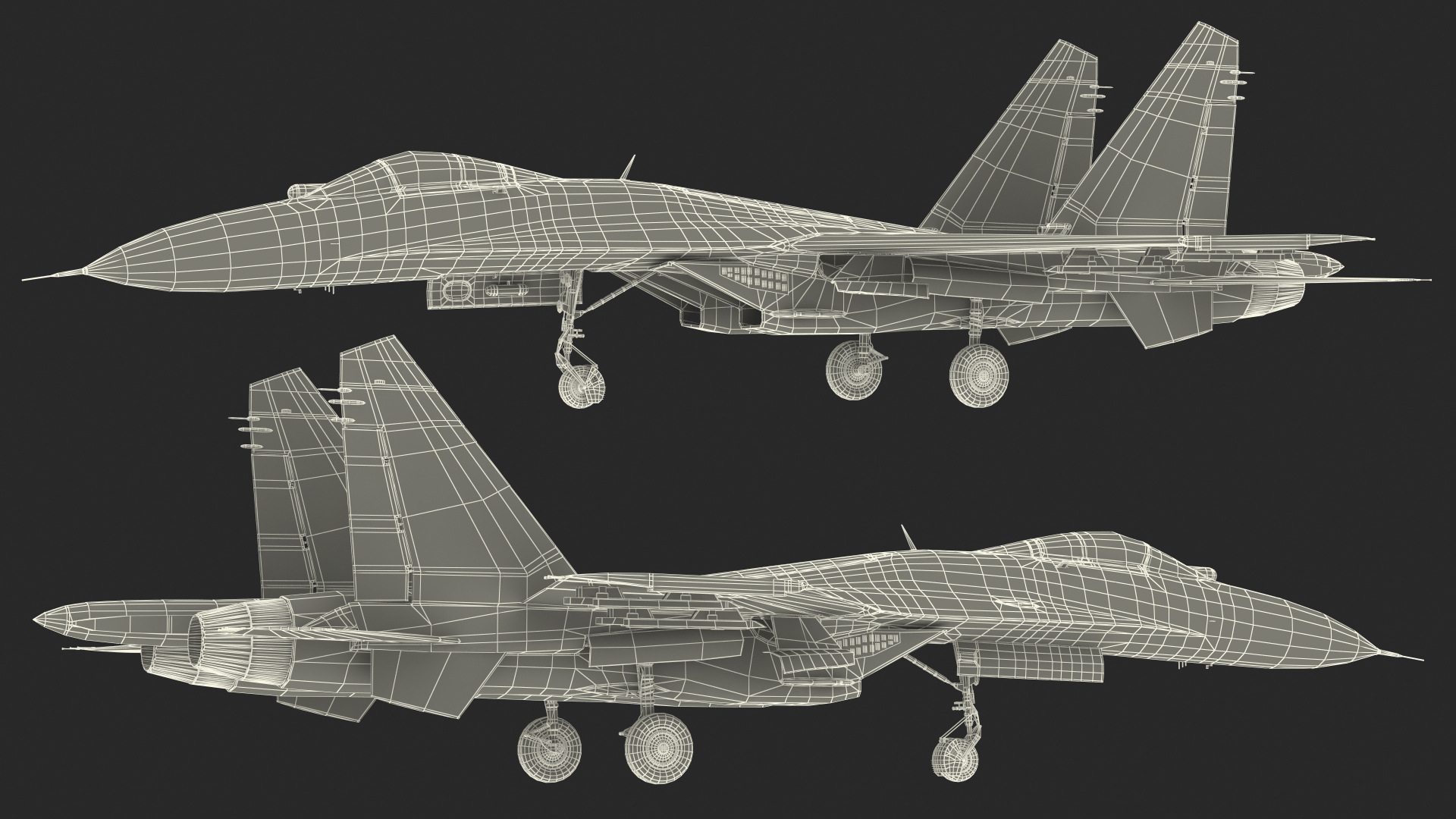 Ukrainian Air Force Sukhoi Su-27 Flanker Old 3D model