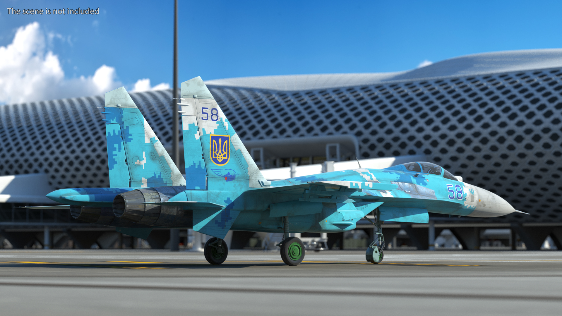 Ukrainian Air Force Sukhoi Su-27 Flanker Old 3D model