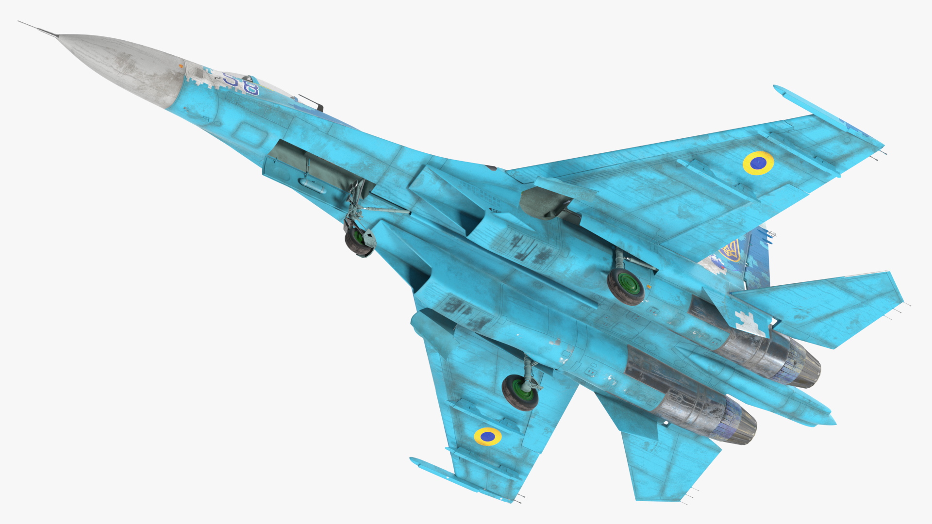 Ukrainian Air Force Sukhoi Su-27 Flanker Old 3D model