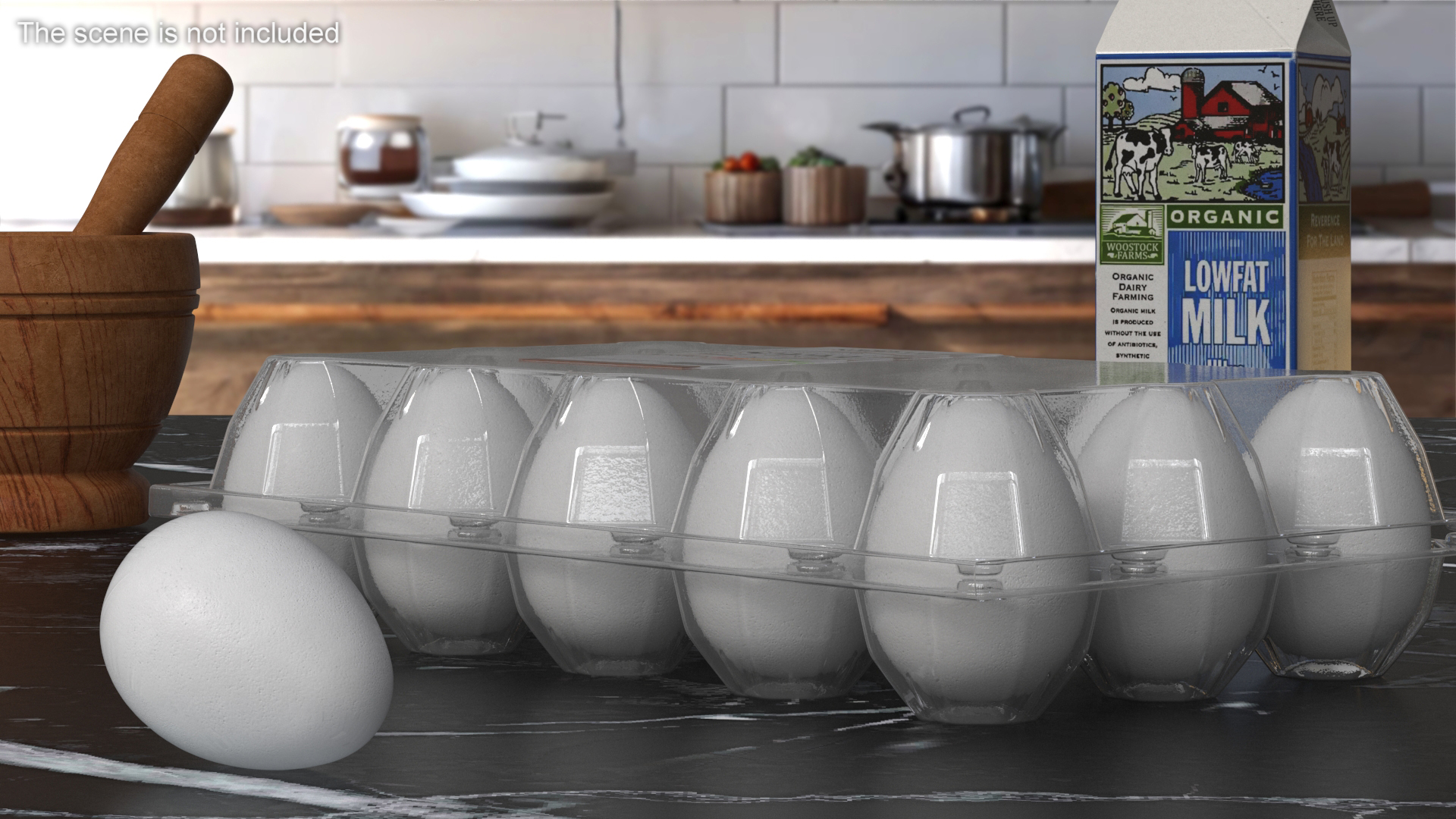 Realistic Egg Tray Packaging with White Eggs 3D model