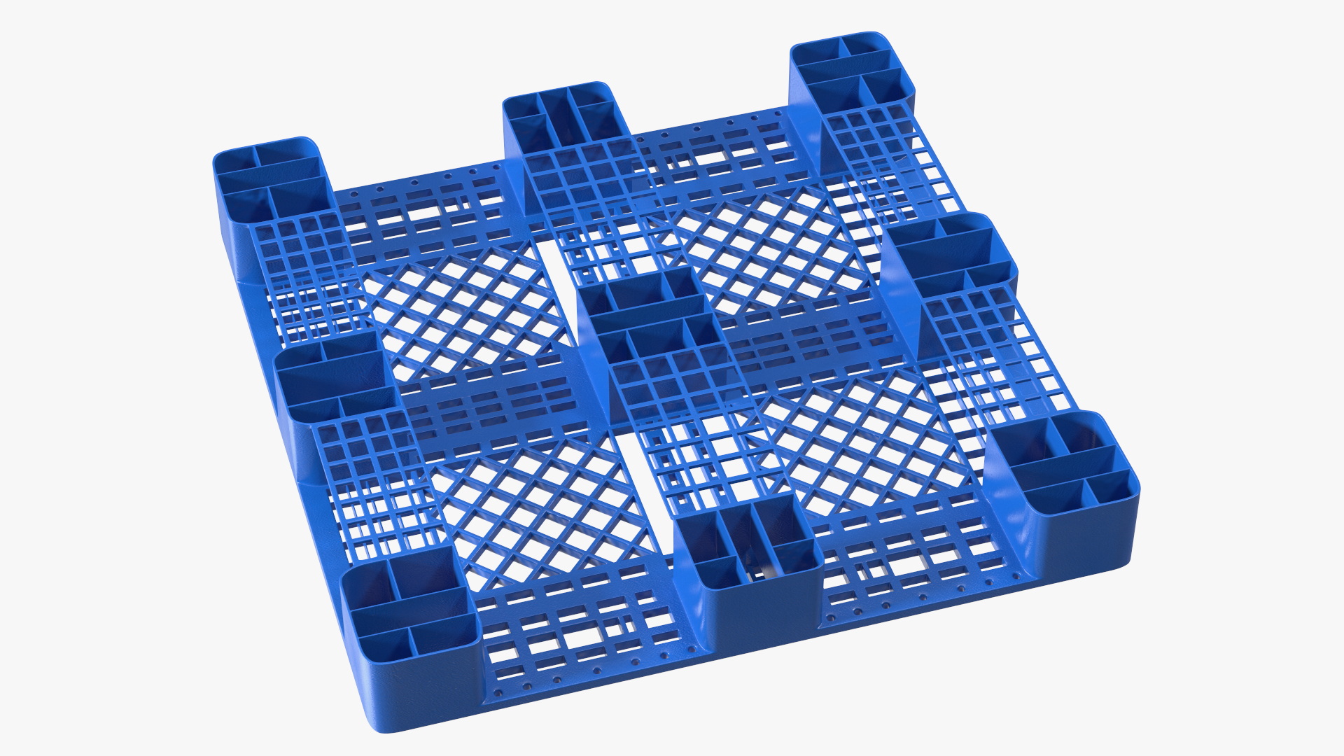 Anti Slip Plastic Pallet Blue 3D model