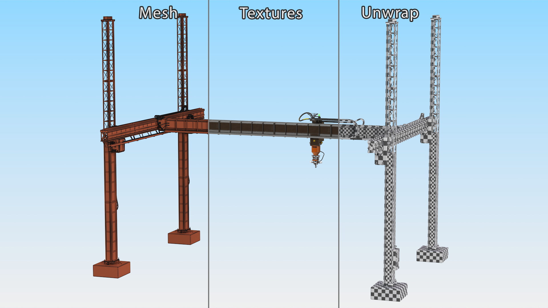 3D Construction 3D Printer Module Rigged for Cinema 4D