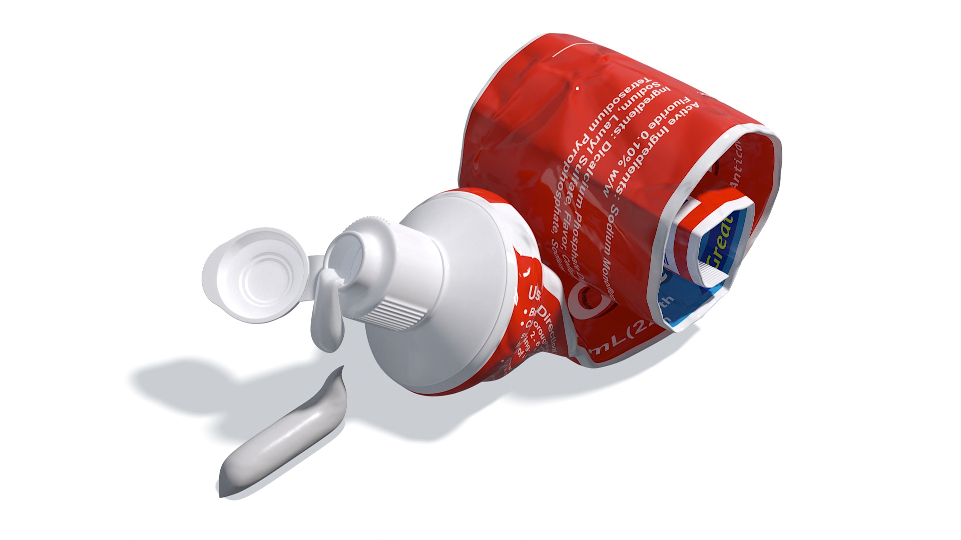 Toothpaste Tube Squeezed 3D model