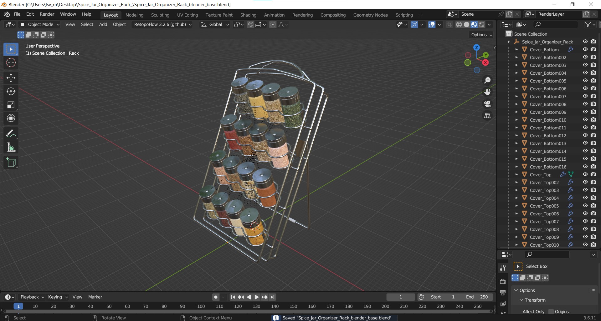 Spice Jar Organizer Rack 3D model