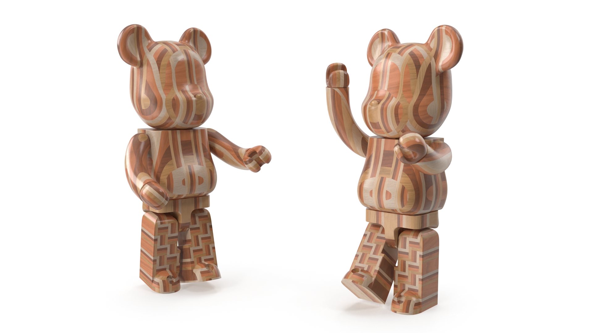 3D model Bearbrick Karimoku Parquet 2nd