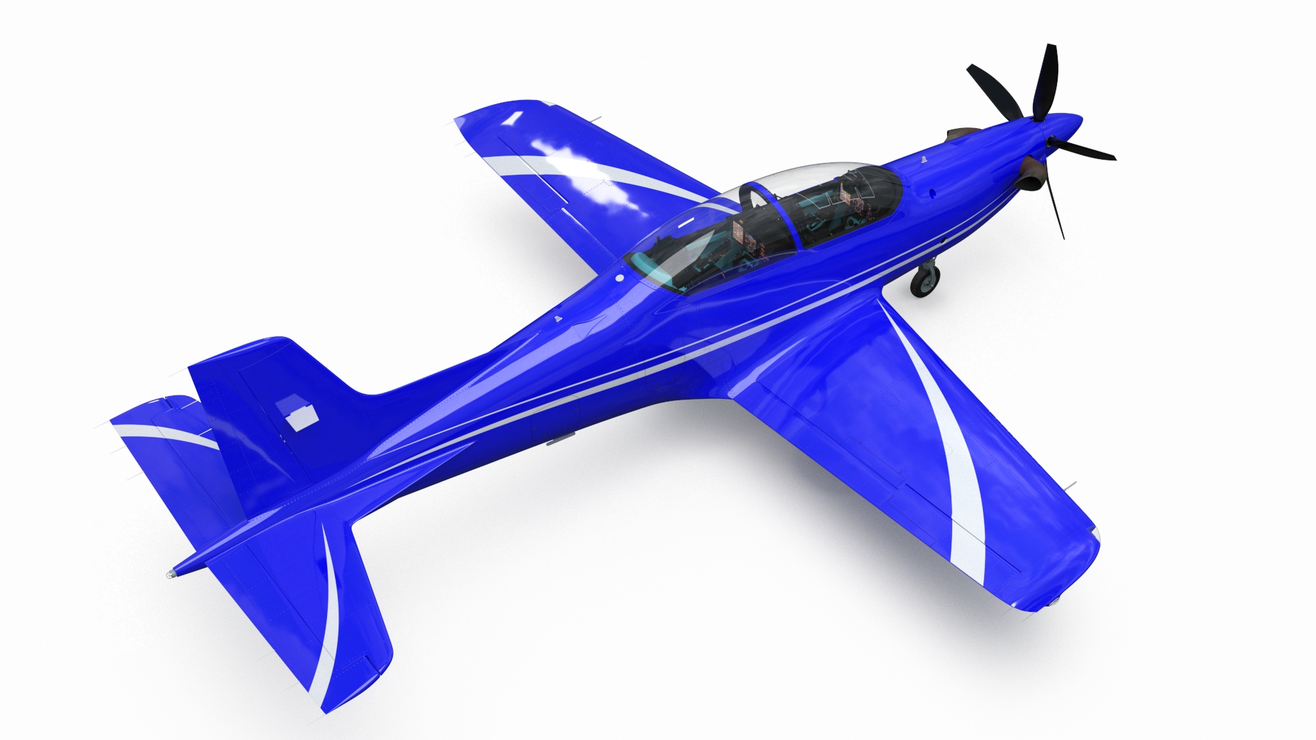 Training Aircraft Blue 3D