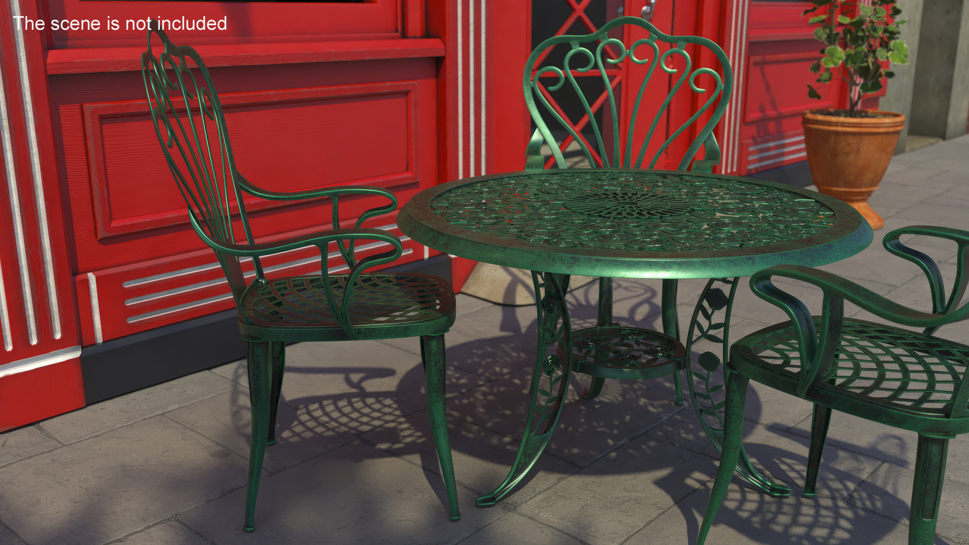 Outdoor Table Old Bronze 3D model