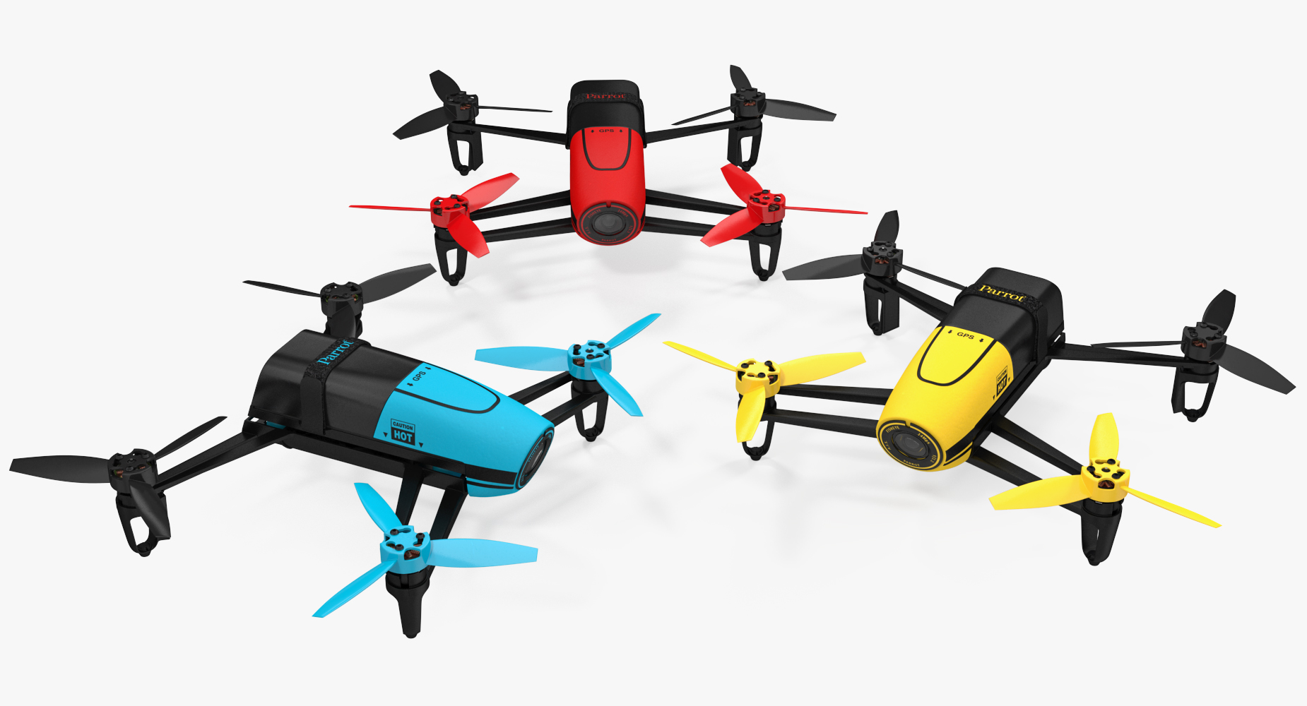 3D Parrot Bebop Quadcopter Drone Set model