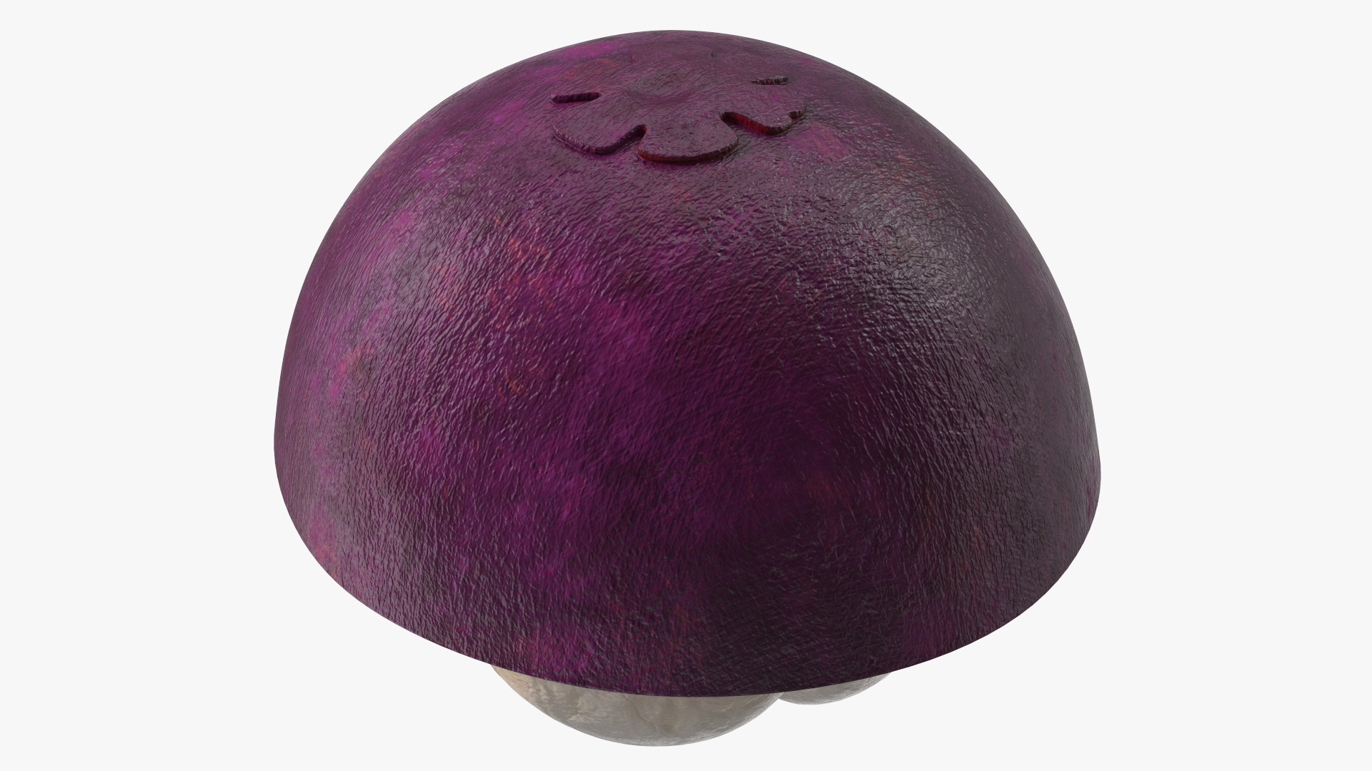 Ripe Half Peeled Purple Mangosteen 3D model