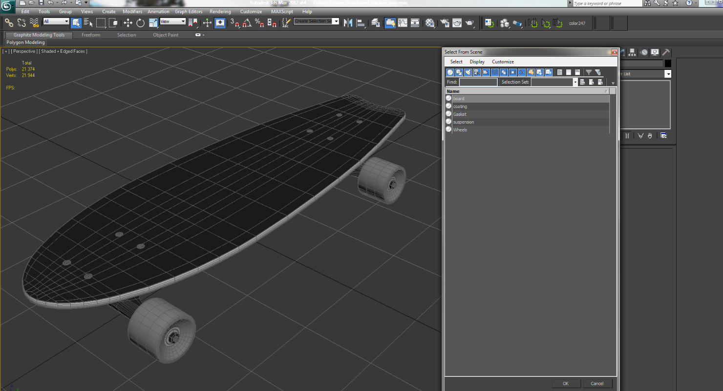 Fishtail Skateboard Generic 3D