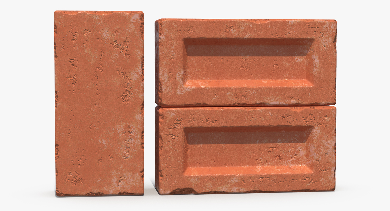 3D Various Red Bricks model