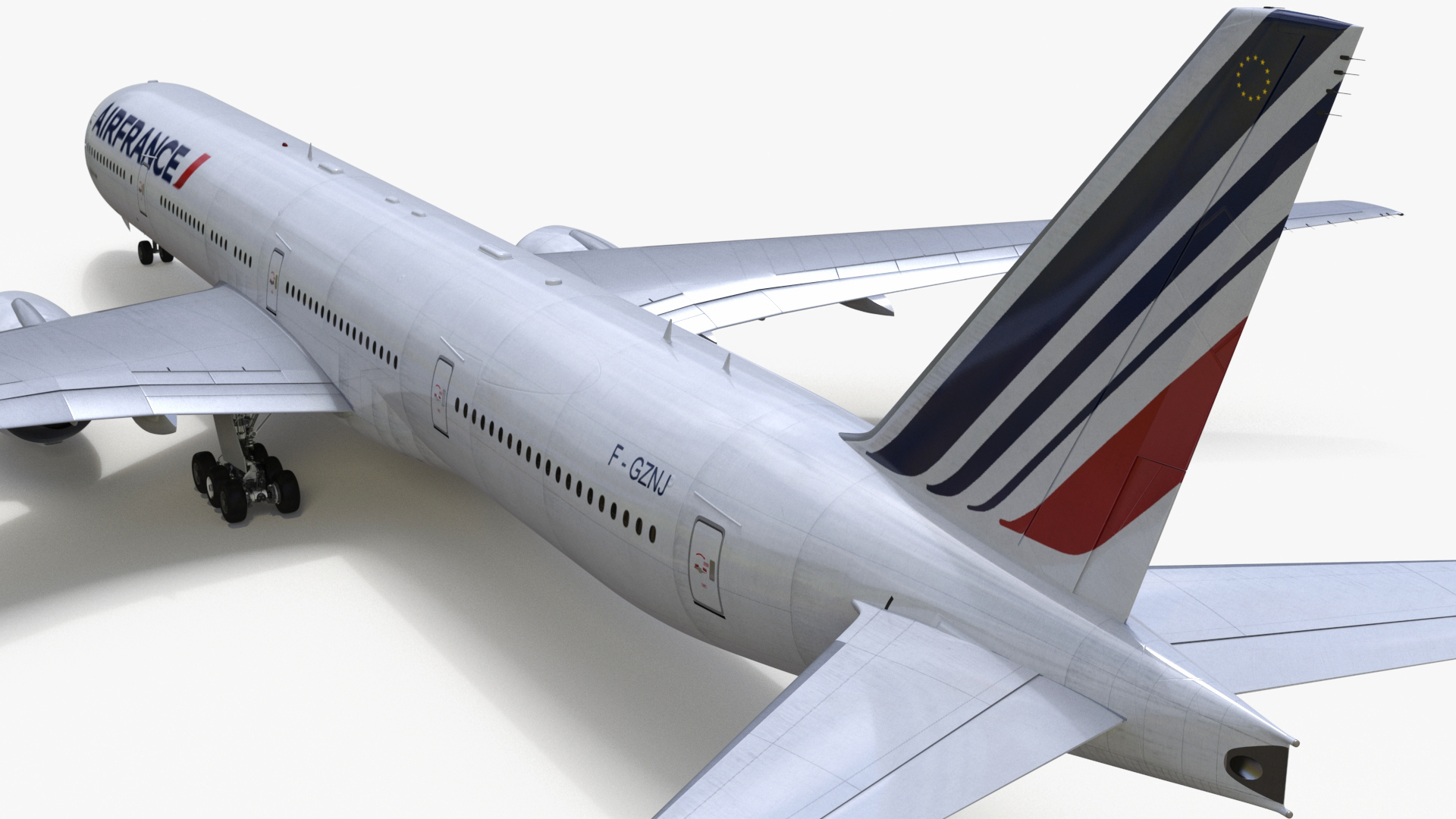 3D Boeing 777 Air France Rigged model