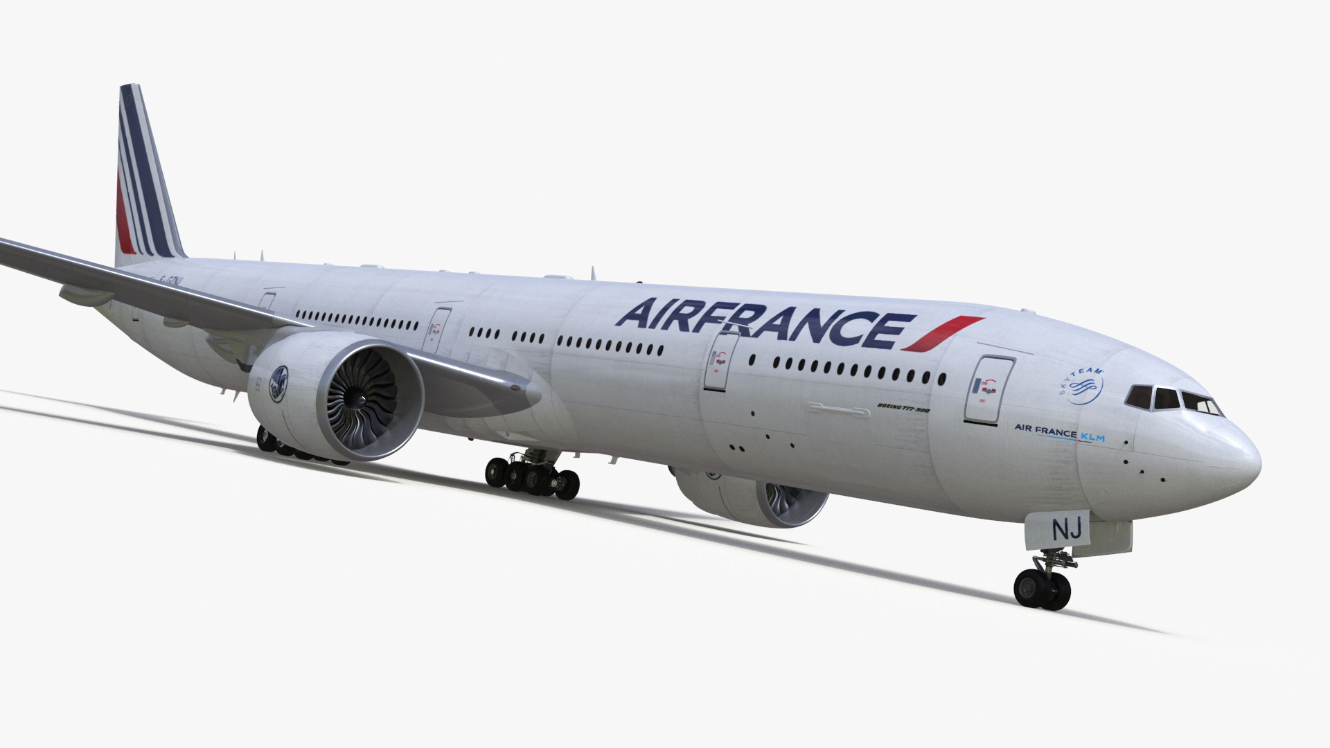 3D Boeing 777 Air France Rigged model