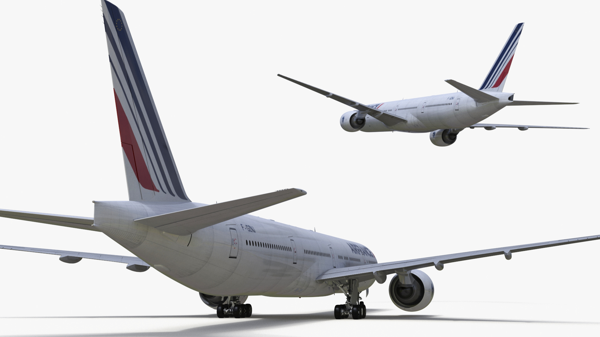 3D Boeing 777 Air France Rigged model