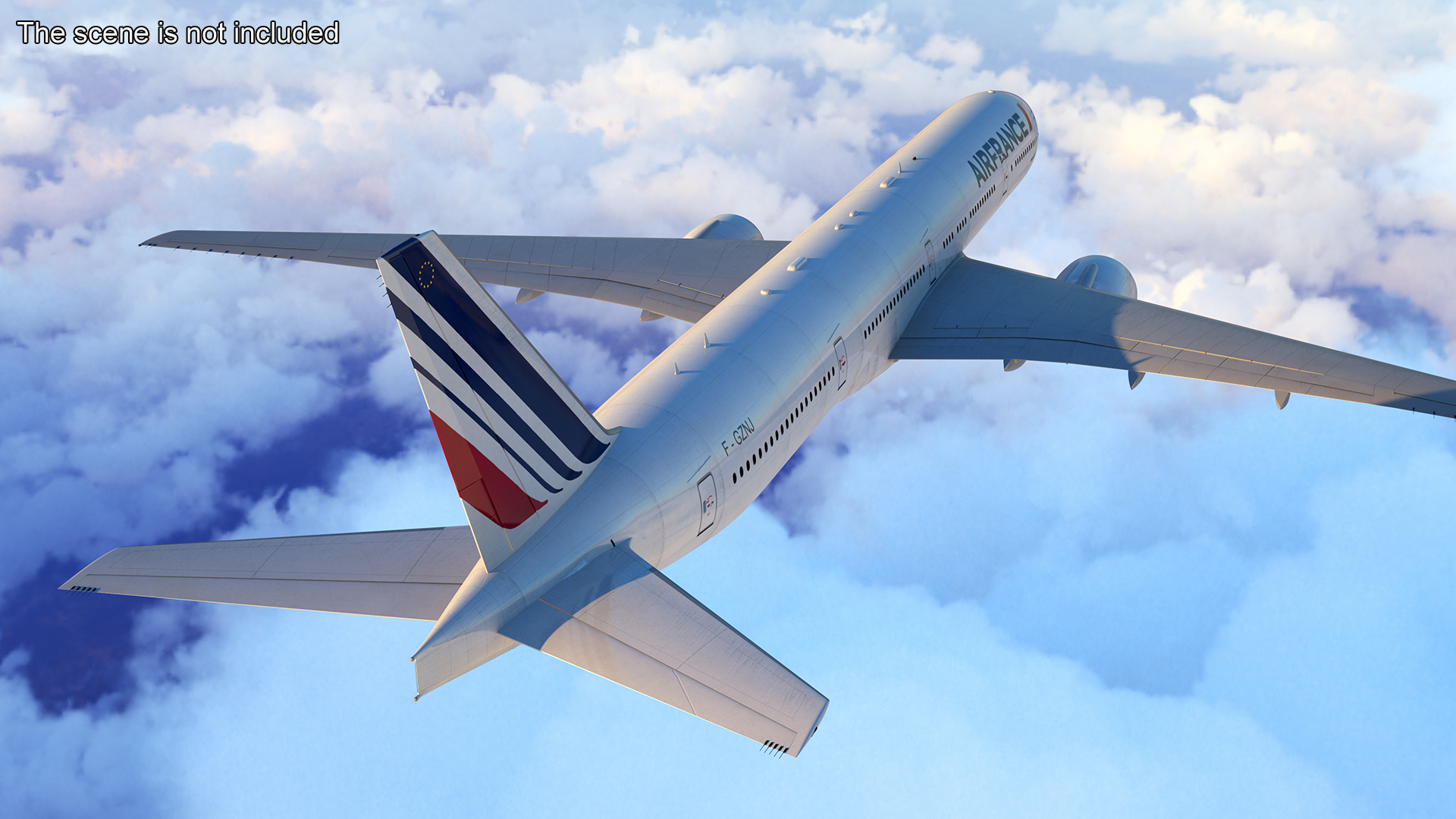 3D Boeing 777 Air France Rigged model