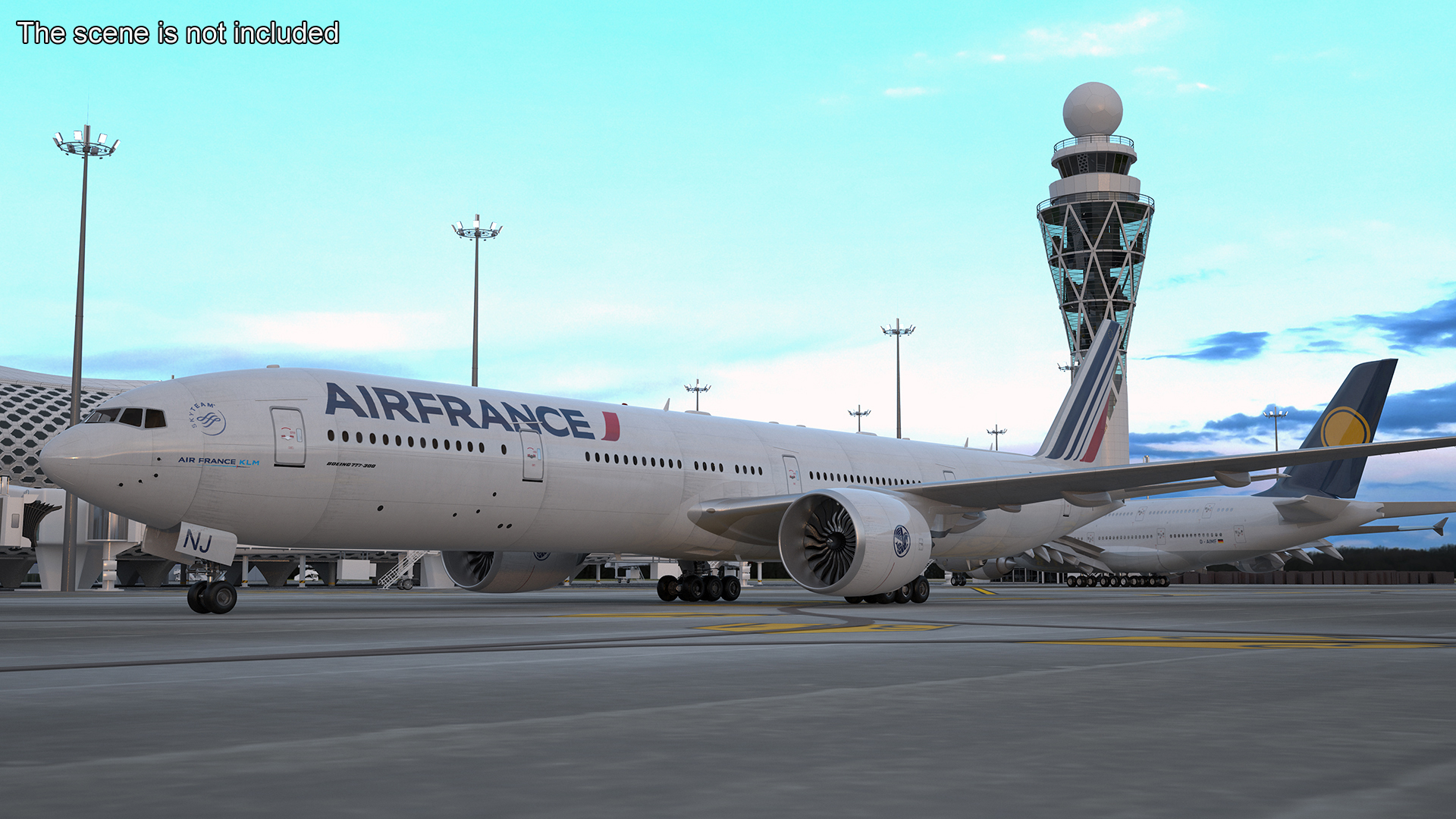 3D Boeing 777 Air France Rigged model