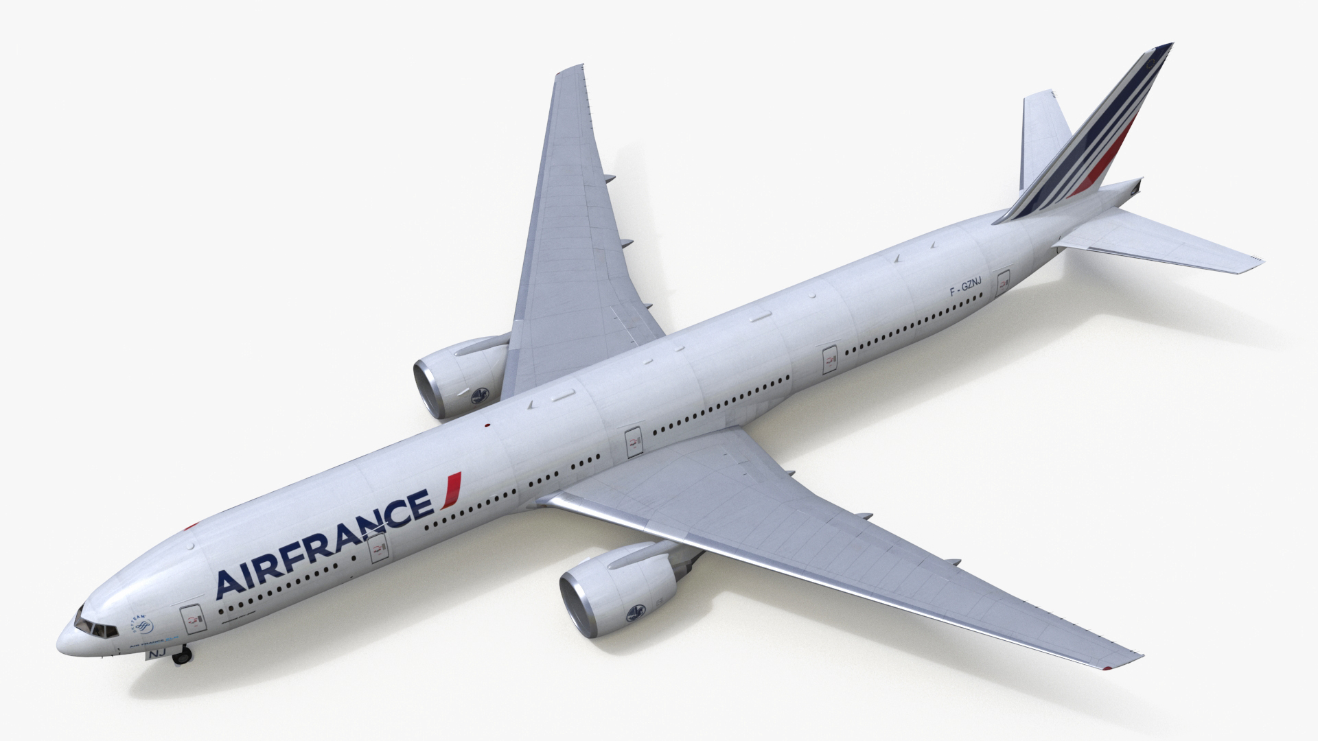 3D Boeing 777 Air France Rigged model